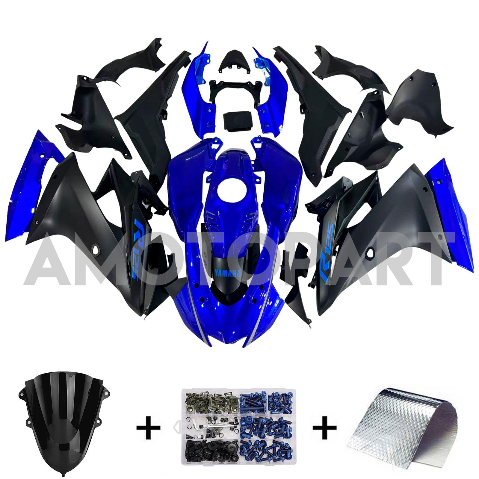 Amotopart 2019-2022 Yamaha YZF R125 Dark Blue Fairing Kit