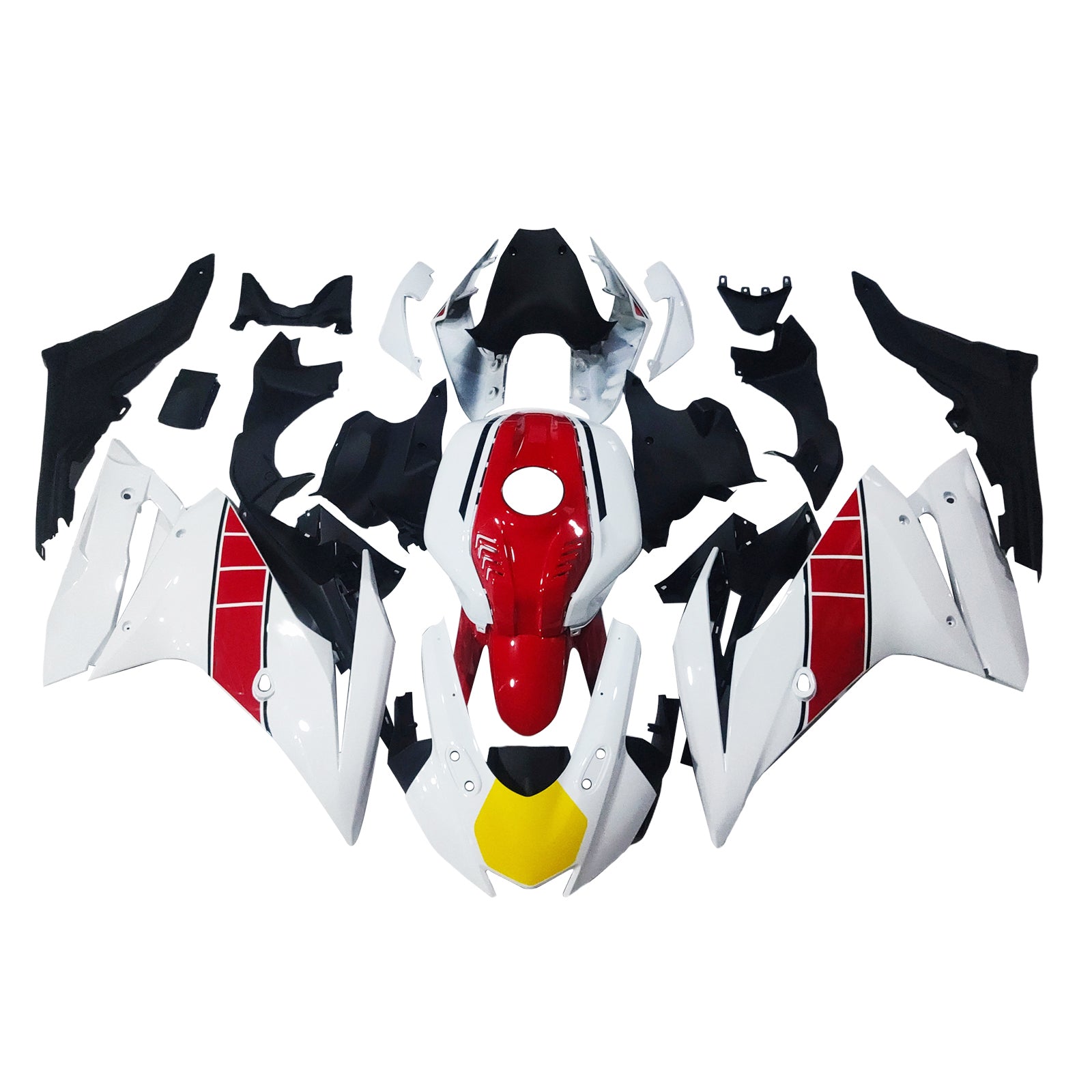 Amotopart 2019-2024 Yamaha Yzf R125 White Red Black Fairing Kit