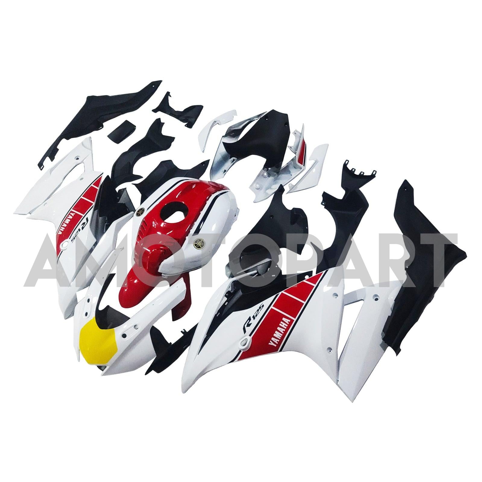 Amotopart 2019-2022  Yamaha YZF R125 White Red Black Fairing Kit