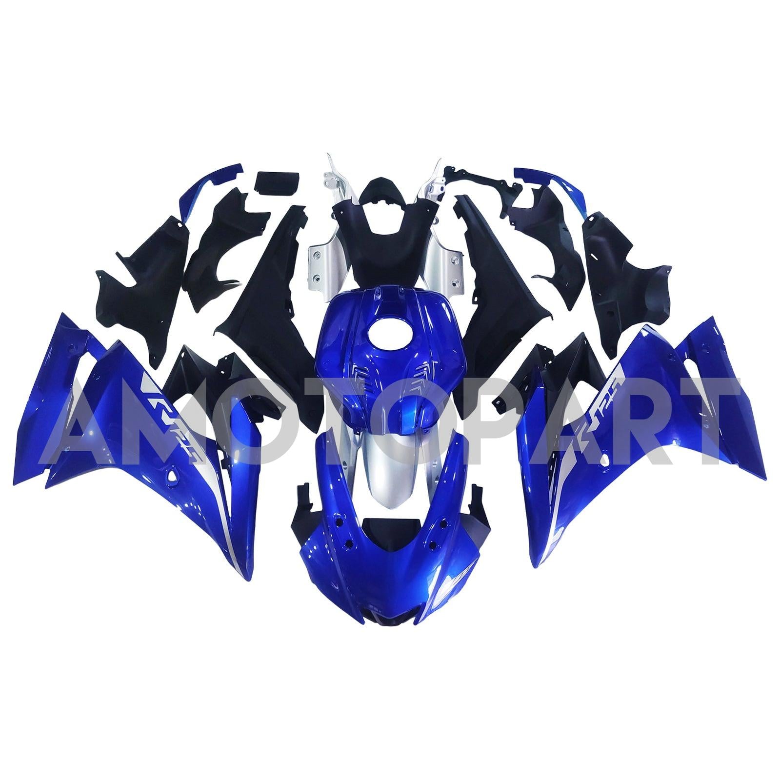 Amotopart 2019-2024 Yamaha YZF R125 Blue Black Fairing Kit