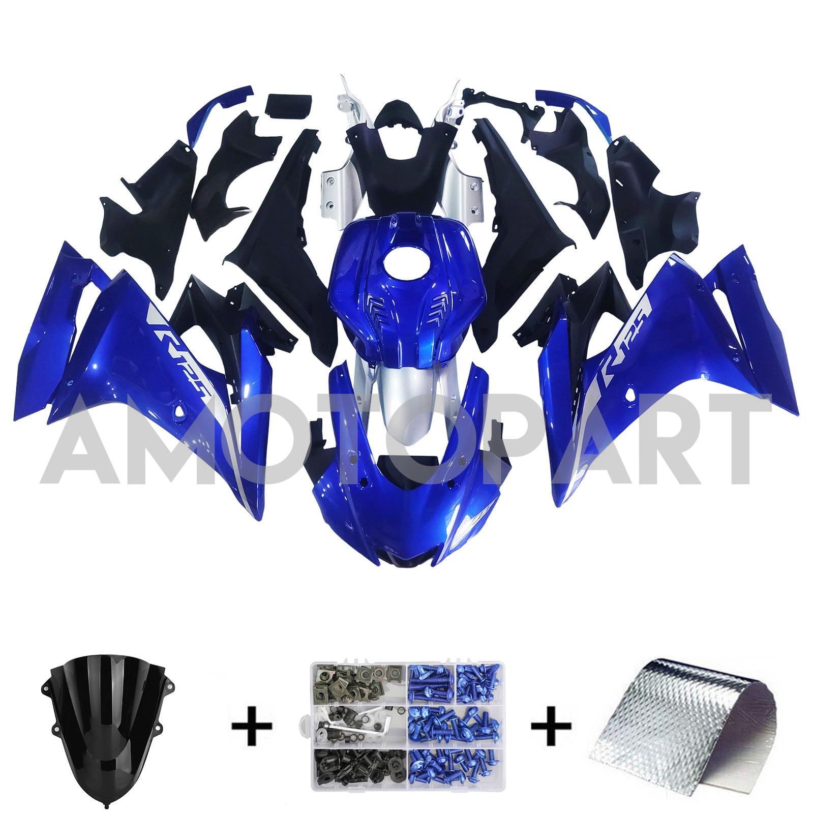 Amotopart 2019-2024 Yamaha YZF R125 Blue Black Fairing Kit