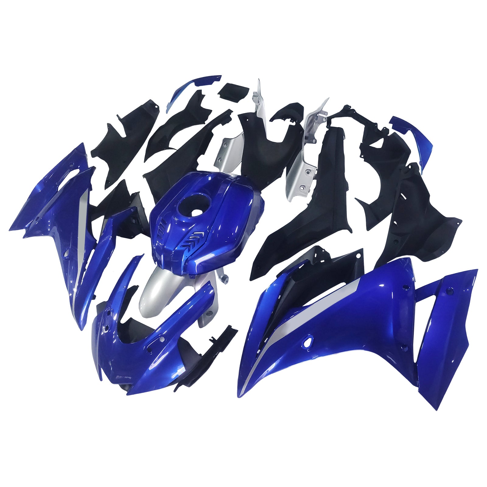 Amotopart 2019–2022 Yamaha YZF R125 Blau Schwarz Verkleidungsset