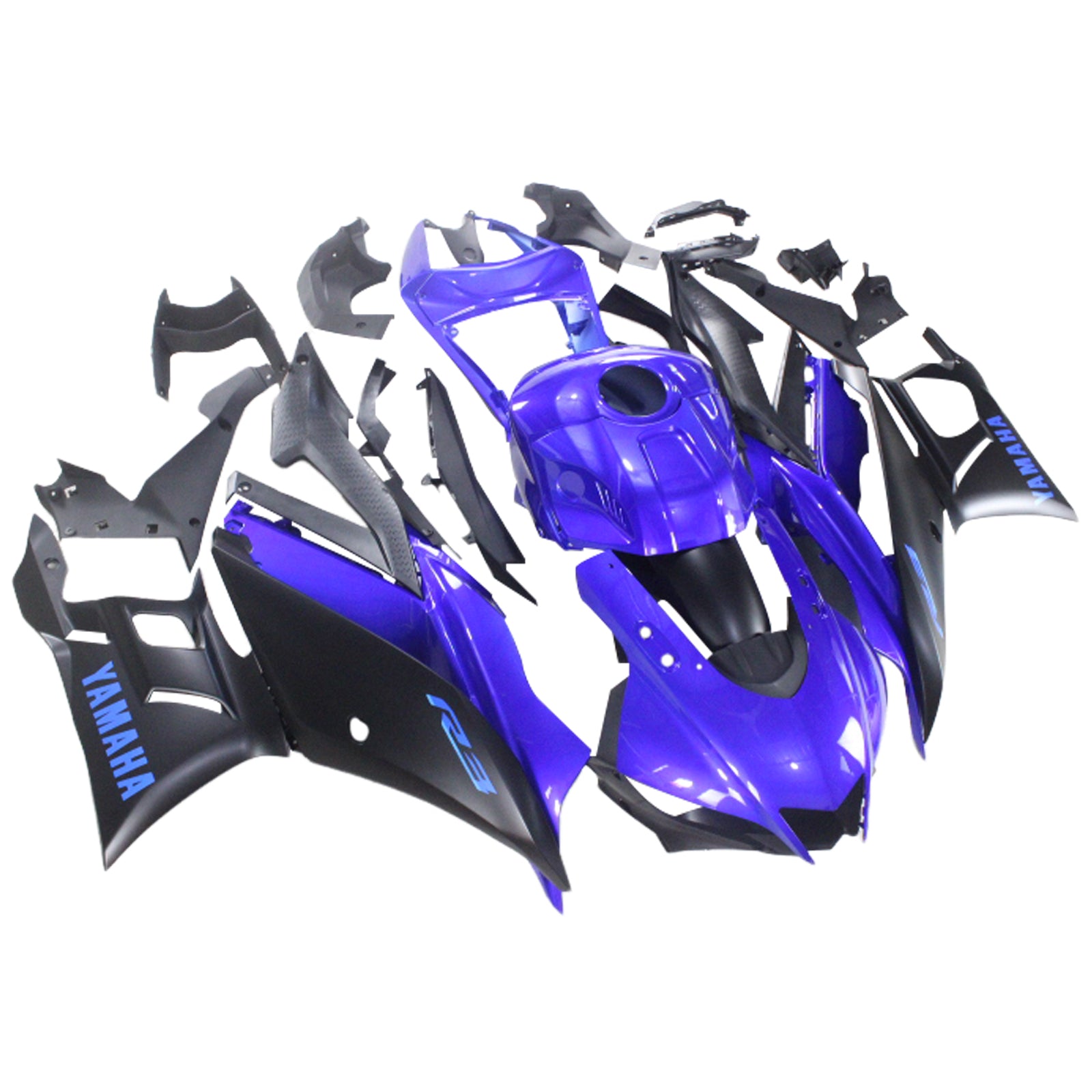 Amotopart 2022-2024 Yamaha YZF-R3 R25 Blue Style3 Fairing Kit