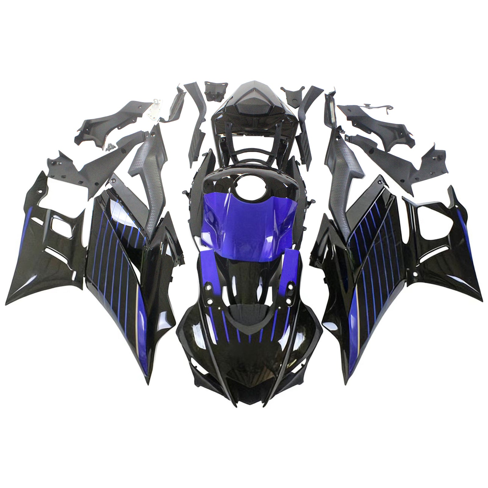 Amotopart 2022-2024 Kit carena Yamaha YZF-R3 R25 Blu Style2