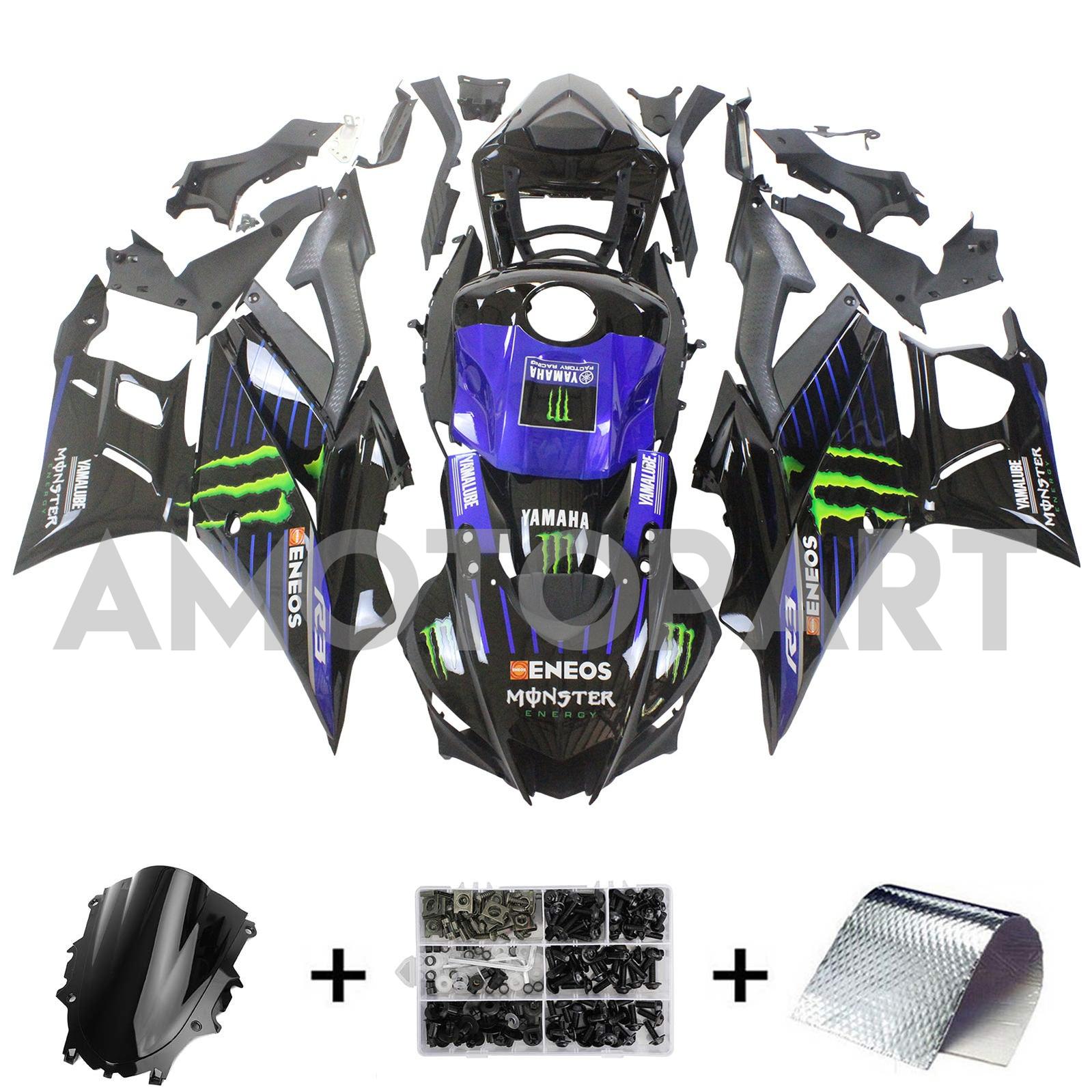 Amotopart 2022-2024 Yamaha YZF-R3 R25 Monster Style2 Kit de carénage