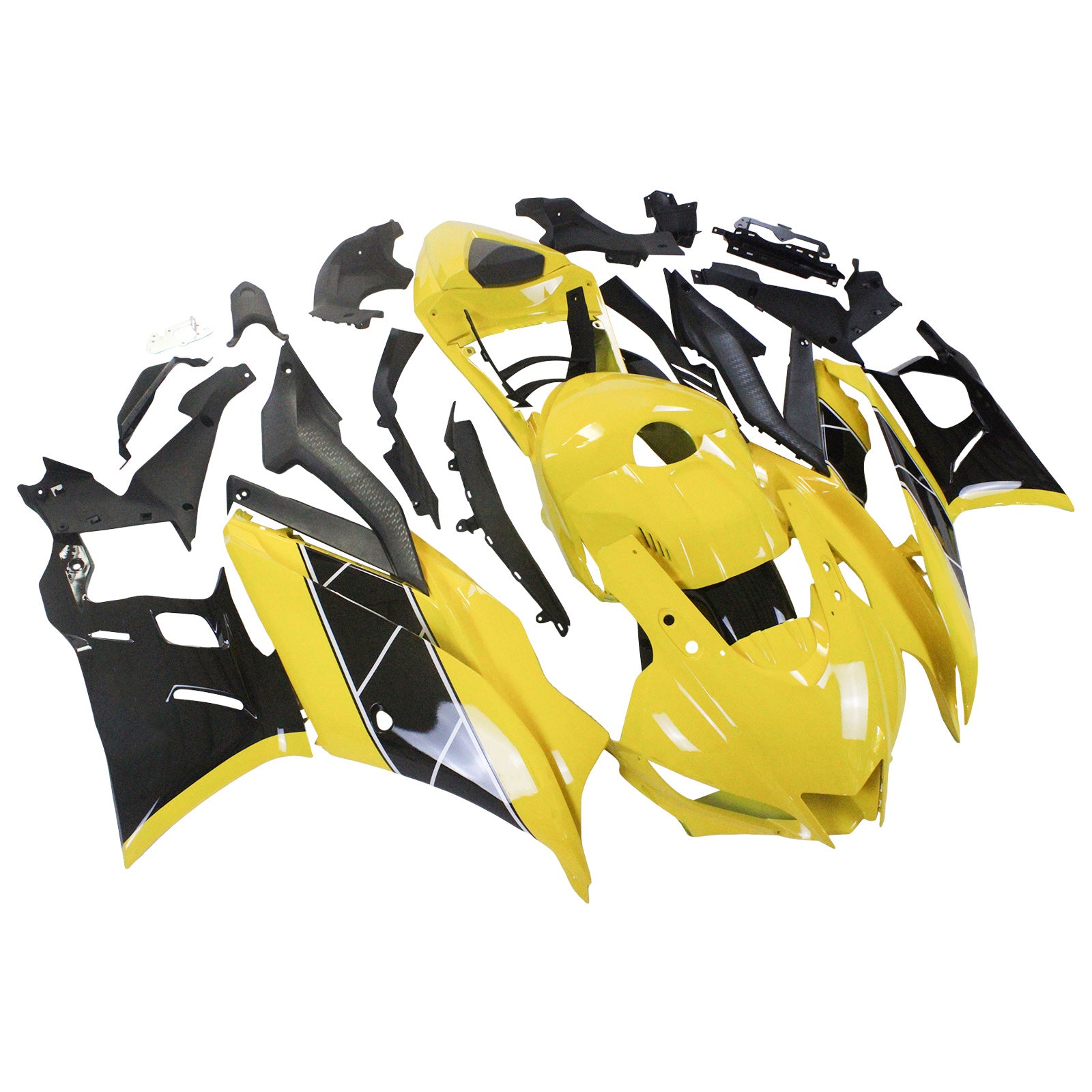 Amotopart 2022-2024 Yamaha YZF-R3 R25 Yellow&Black Fairing Kit
