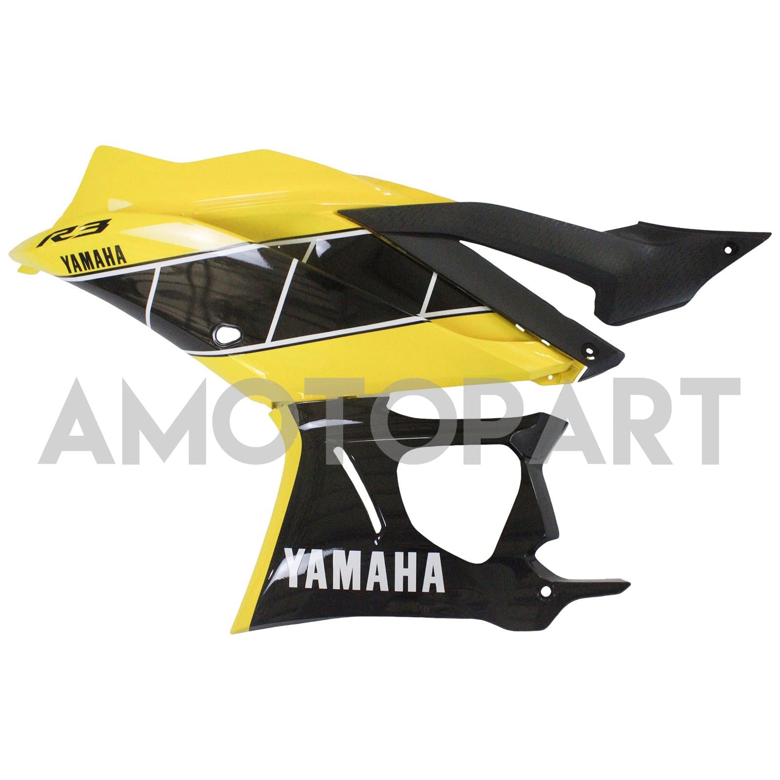 Amotopart 2022-2024 Yamaha YZF-R3 R25 Yellow&Black Fairing Kit