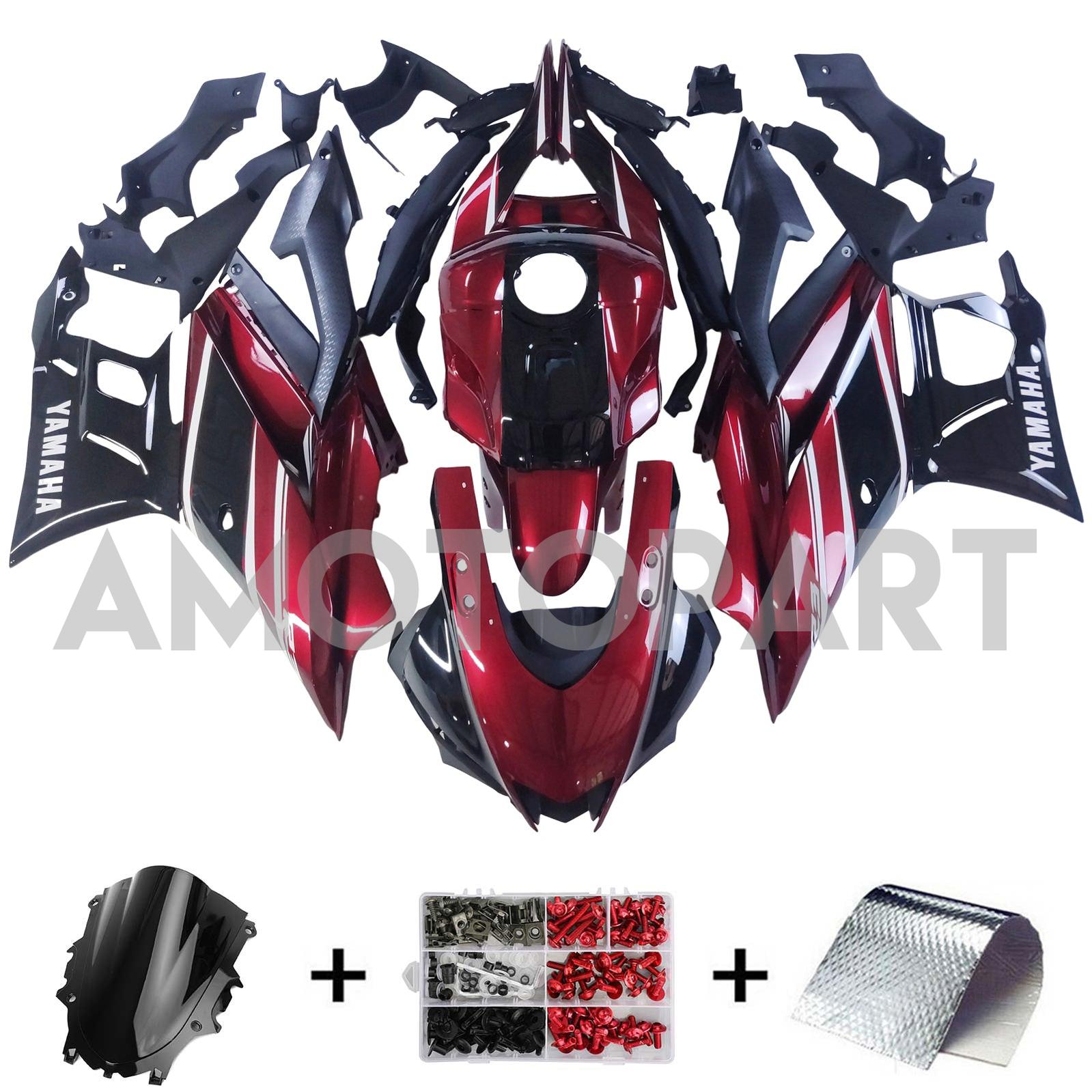 Amotopart 2022-2024 Yamaha YZF-R3 R25 Red Fairing Kit