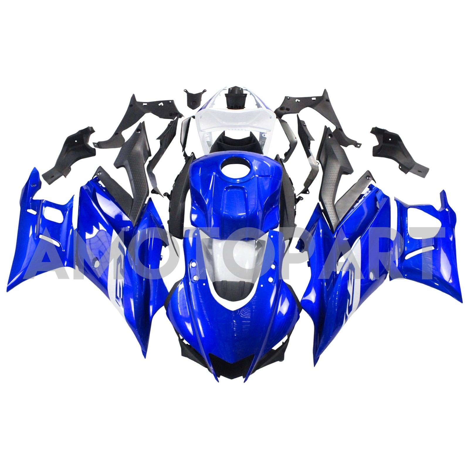 Amotopart 2022-2024 Yamaha YZF-R3 R25 Blue Style9 Fairing Kit