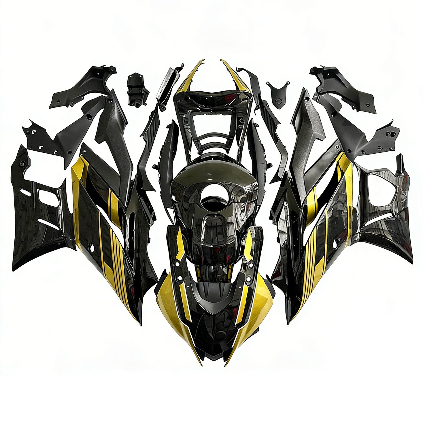Amotopart 2022-2024 Yamaha YZF-R3 R25 Gold&Black Fairing Kit