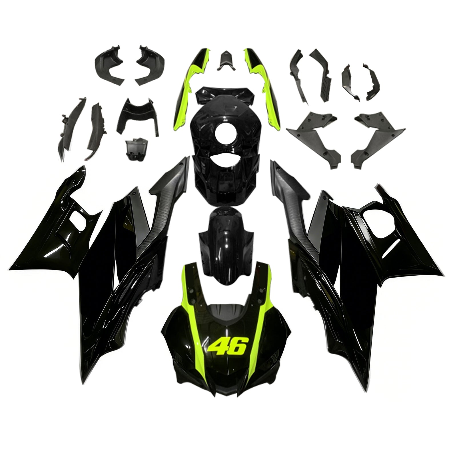 Amotopart 2022-2024 Yamaha YZF R3 YZF R25 Black Fairing Kit