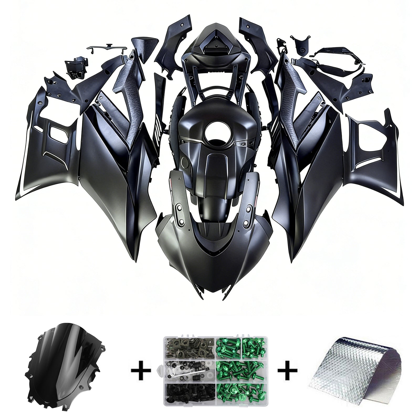 Amotopart 2022-2024 Yamaha YZF-R3 R25 Black   Fairing Kit