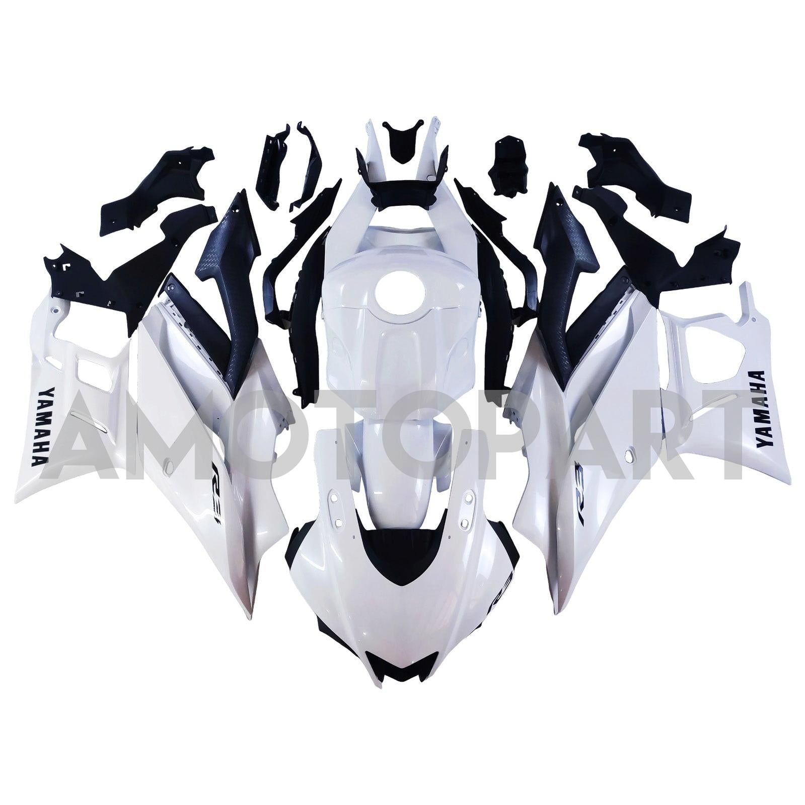Amotopart 2022-2024 Yamaha YZF-R3 R25 Pearl White Fairing Kit
