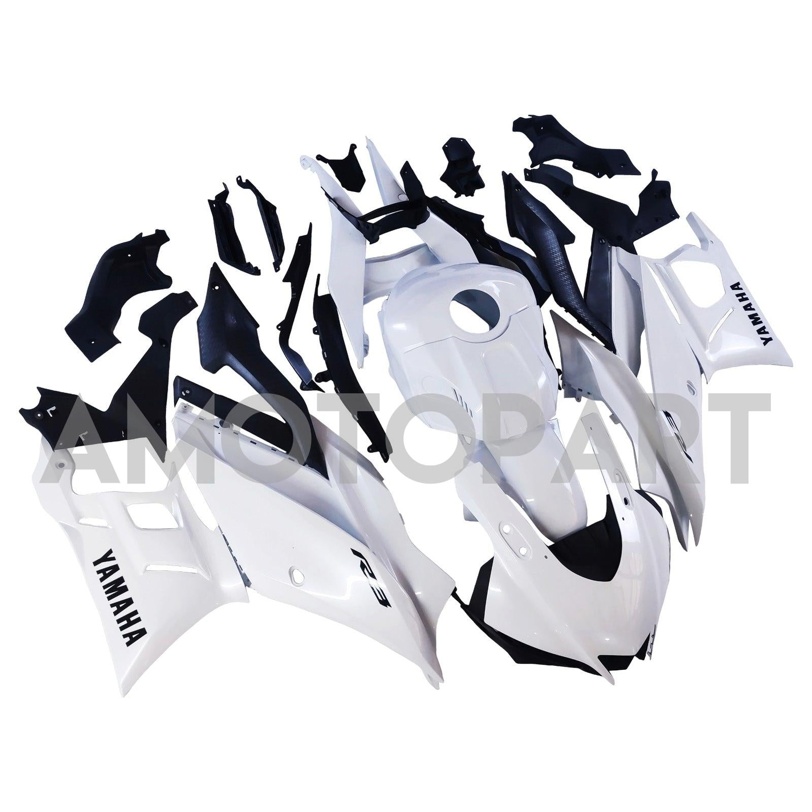 AMOTOPT 2022-2023 YAMAHA YZF-R3 R25 KIT de carenagem branca de pérola