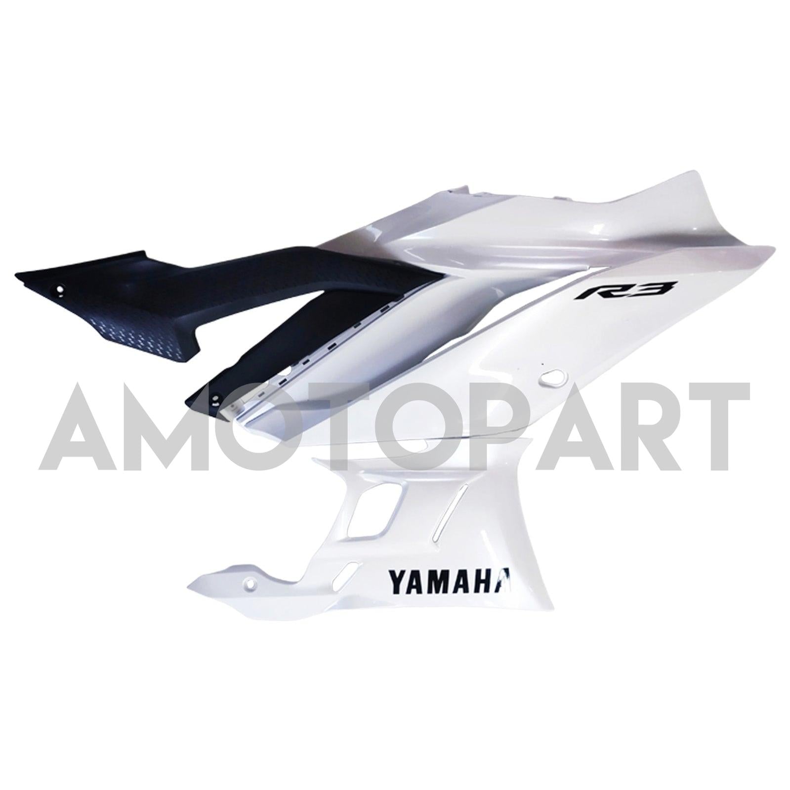AMOTOPT 2022-2023 YAMAHA YZF-R3 R25 KIT de carenagem branca de pérola