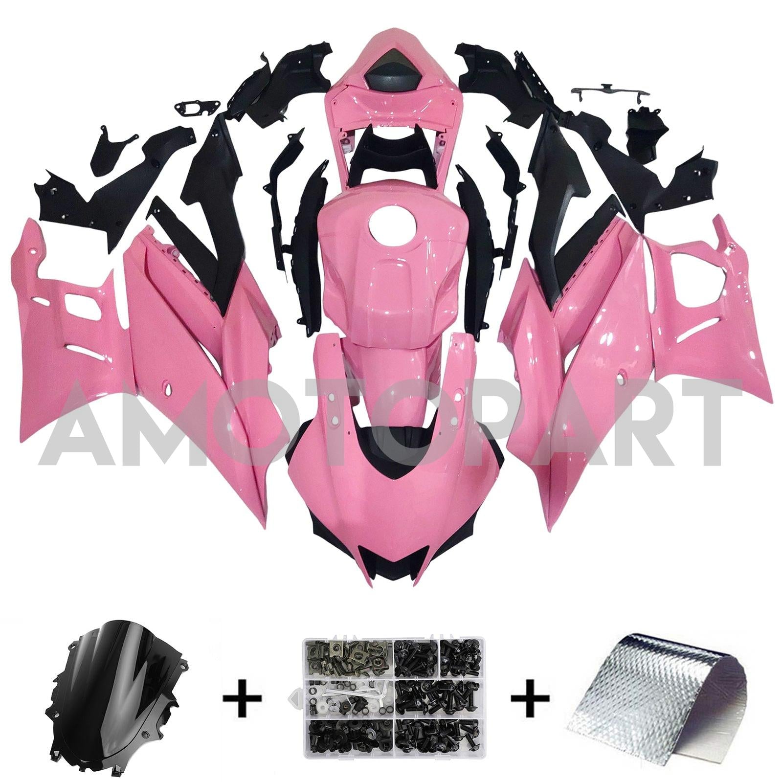 AMOTOPT 2022-2024 YAMAHA YZF-R3 & R25 BLACK Pink Fairing Kit