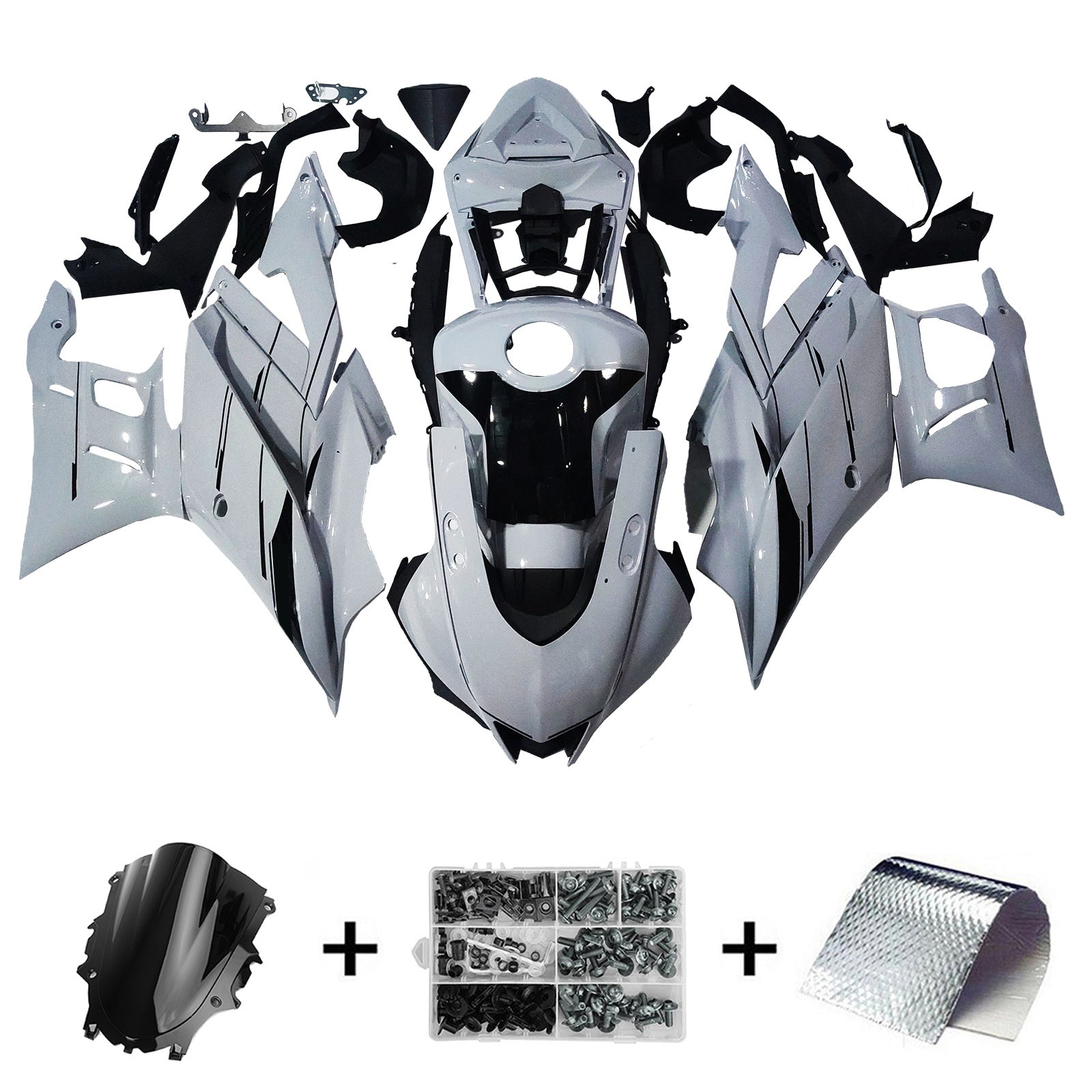 Amotopart 2022-2024 Yamaha YZF-R3 & R25 White Fairing Kit