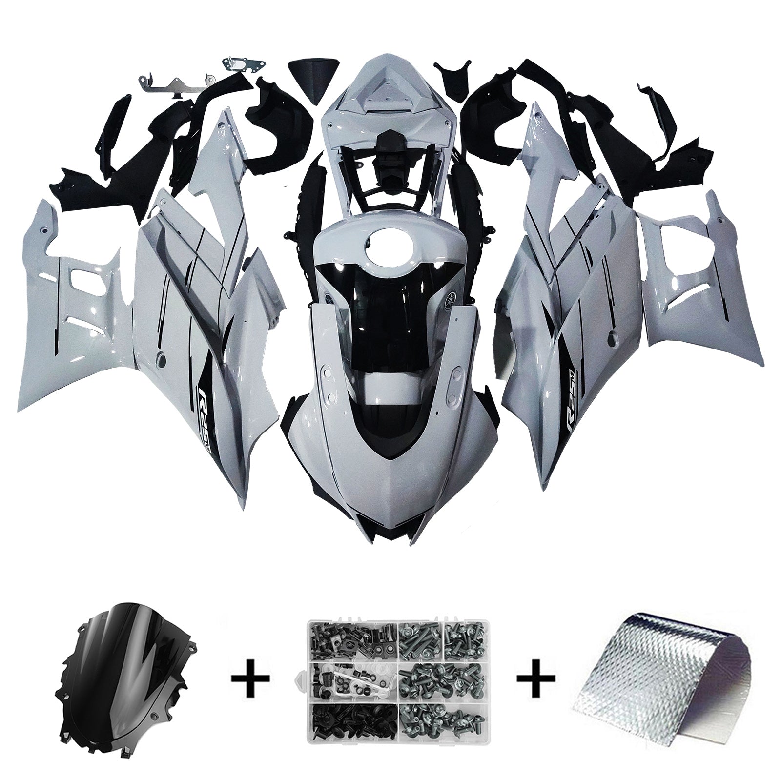 Amotopart 2022-2024 Yamaha YZF-R3 & R25 White Fairing Kit