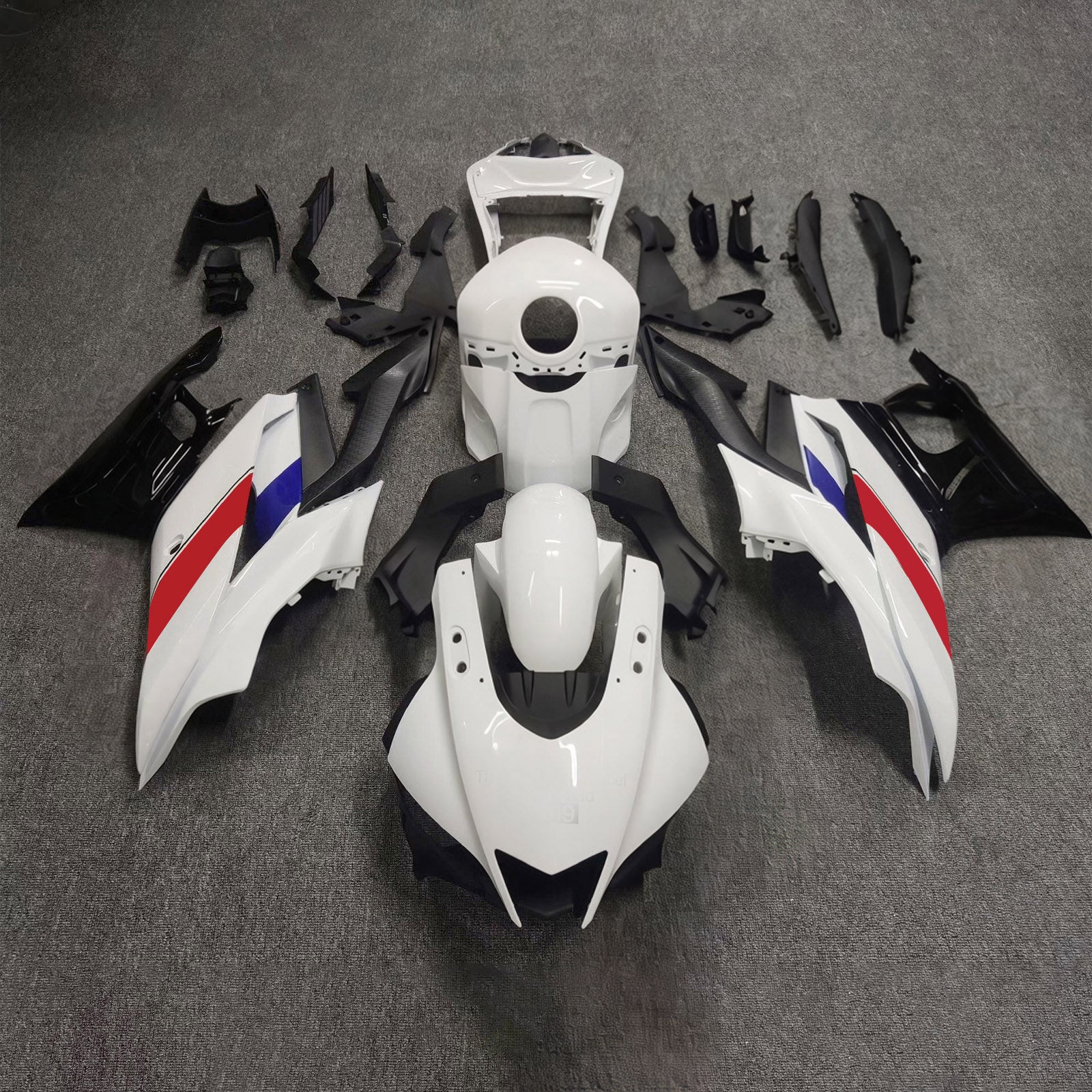 Amotopart 2022-2024 Kit carena Yamaha YZF-R3 e R25 nero bianco