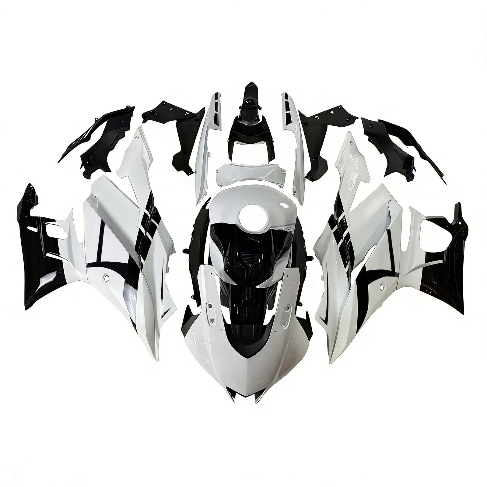 Amotopart 2022-2024 Yamaha YZF-R3 & R25 White Black Fairing Kit