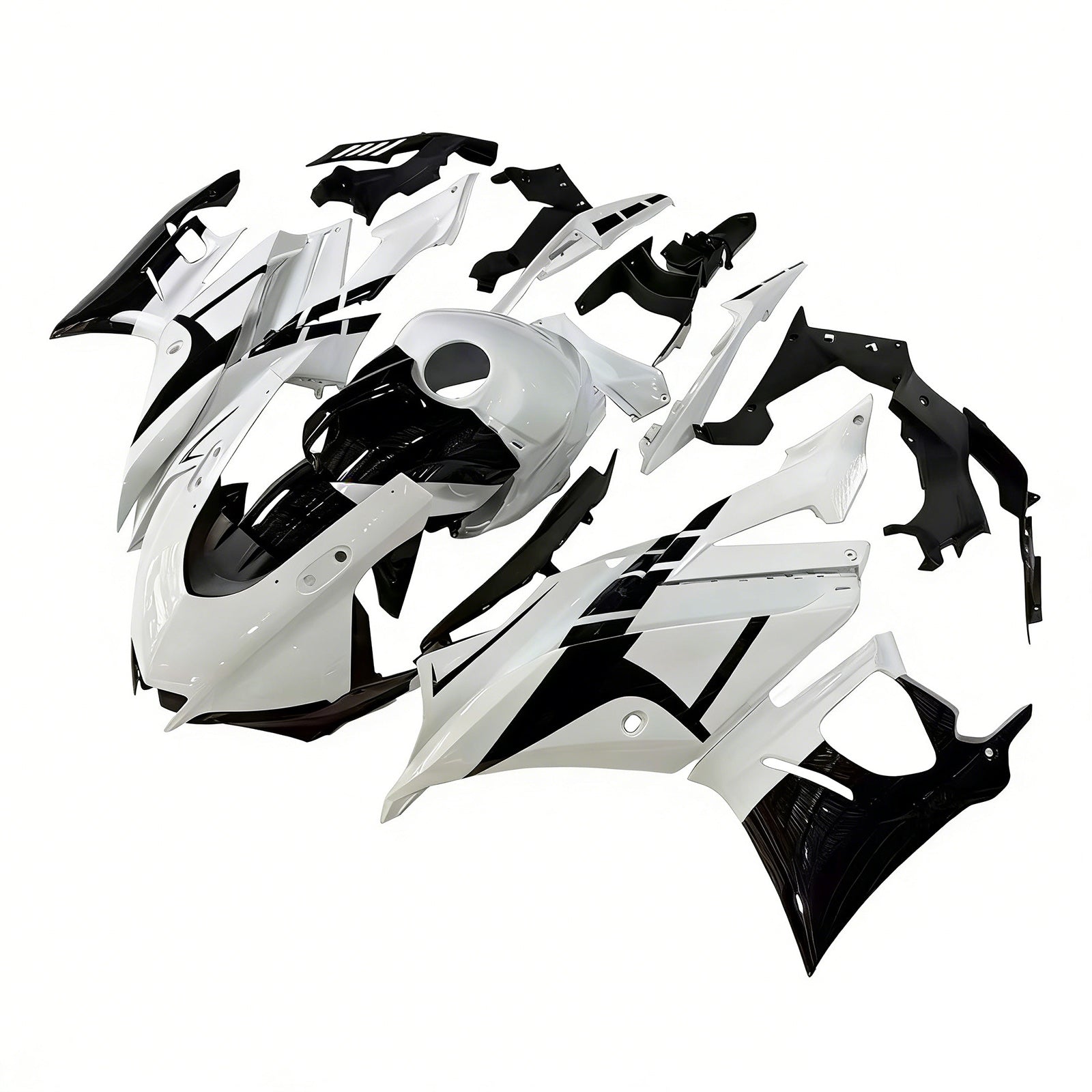 Amotopart 2022-2024 Yamaha YZF-R3 & R25 White Black Fairing Kit
