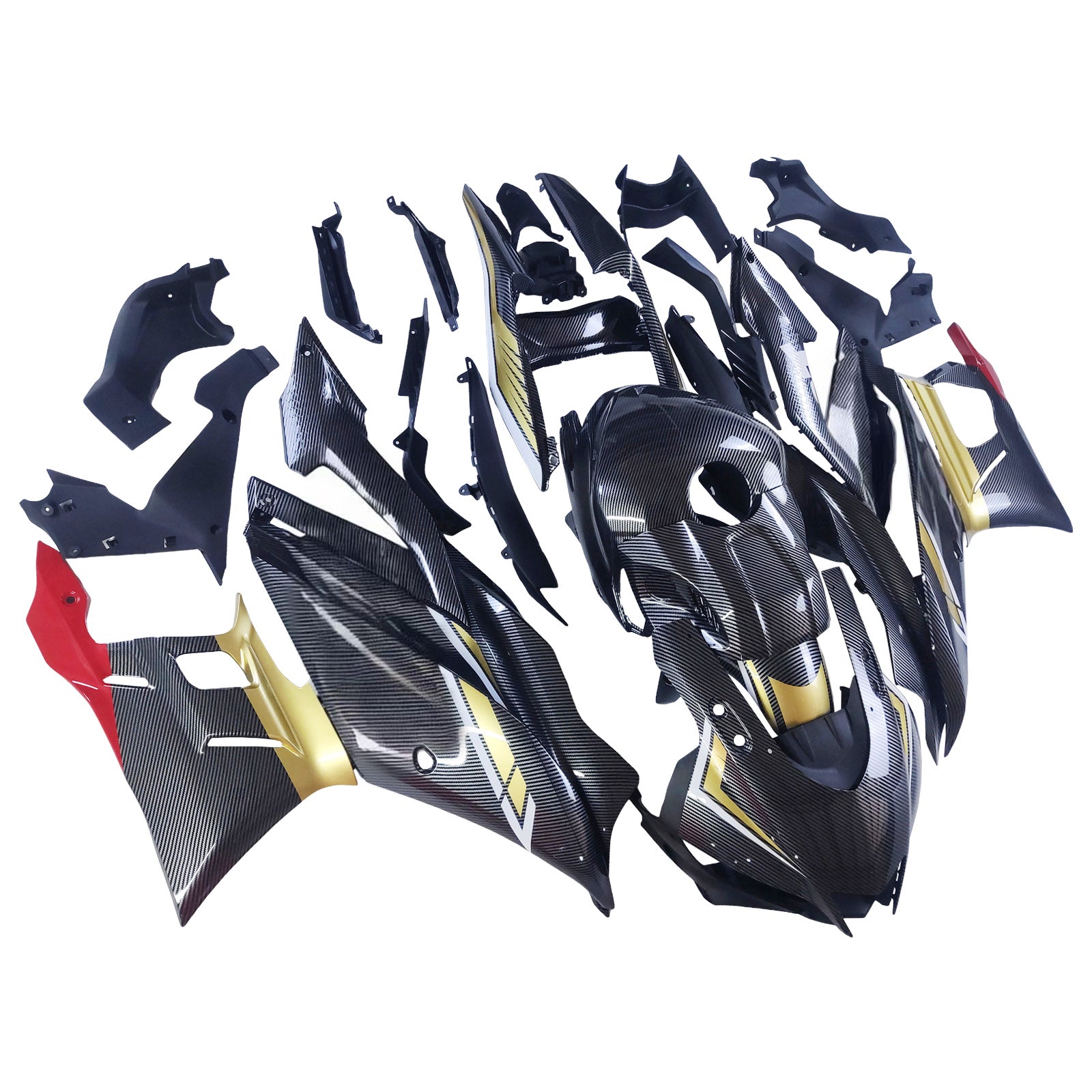 Amotopart 1998-1999 Yamaha R1 Fairing Carbon Fiber Black Red&White Kit