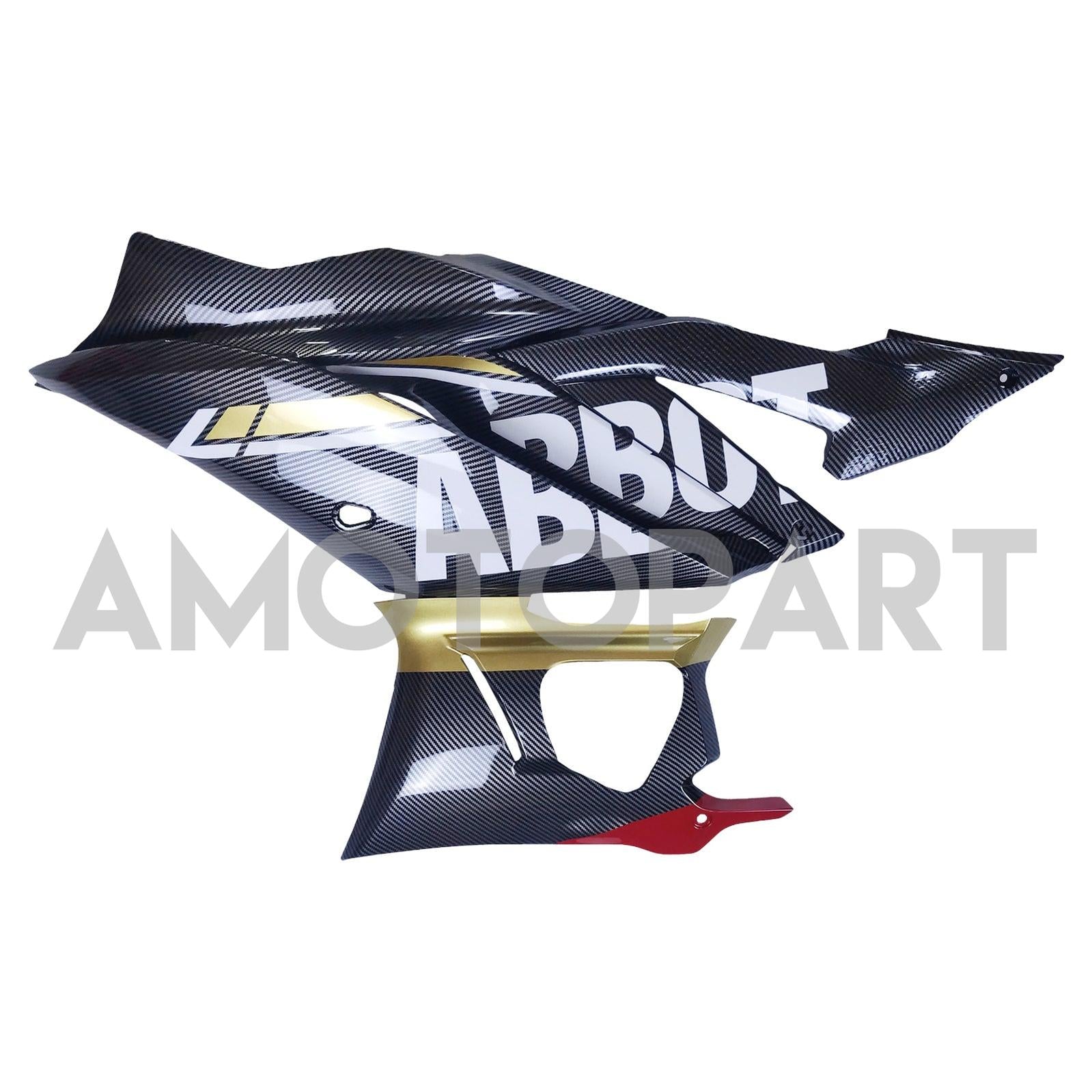 Amotopart 2022-2024 Yamaha YZF-R3 & R25 karbonfiber Svart gull hvit rød fairing kit