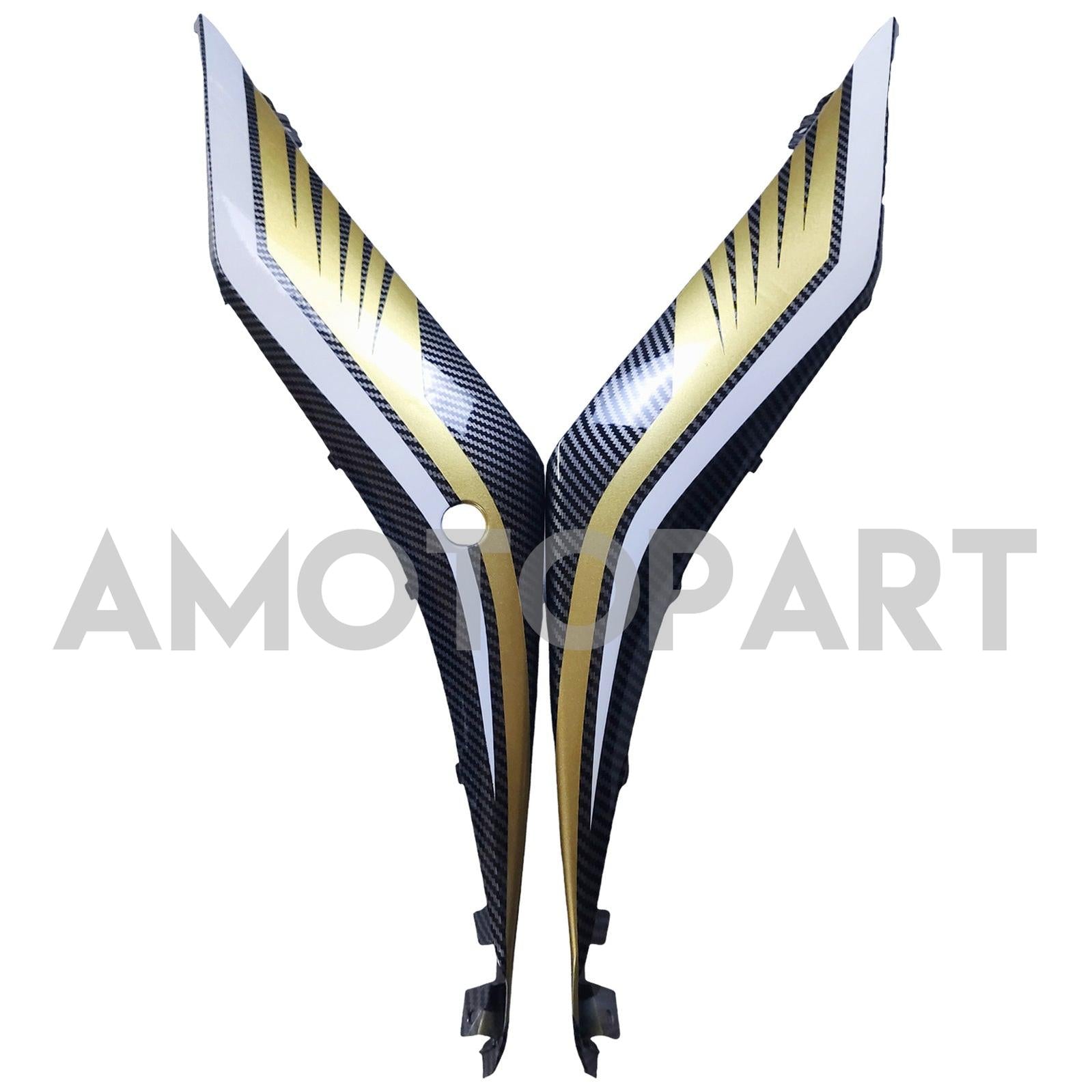 Amotopart 2022-2024 Yamaha YZF-R3 & R25 karbonfiber Svart gull hvit rød fairing kit