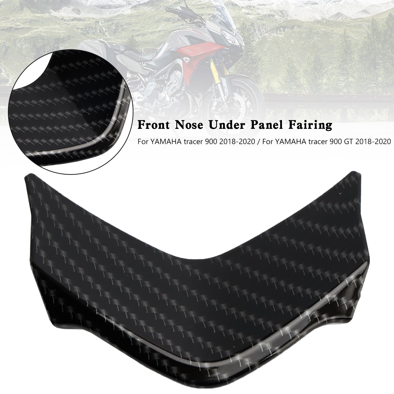 Nariz frontal sob carenagem do painel para Yamaha Tracer 900/GT 2018-2020 Carbono