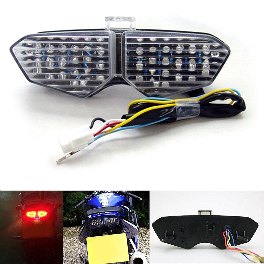 Intermitentes de luz trasera LED integrados para Yamaha YZF R6 03-05 YZF R6S Claro