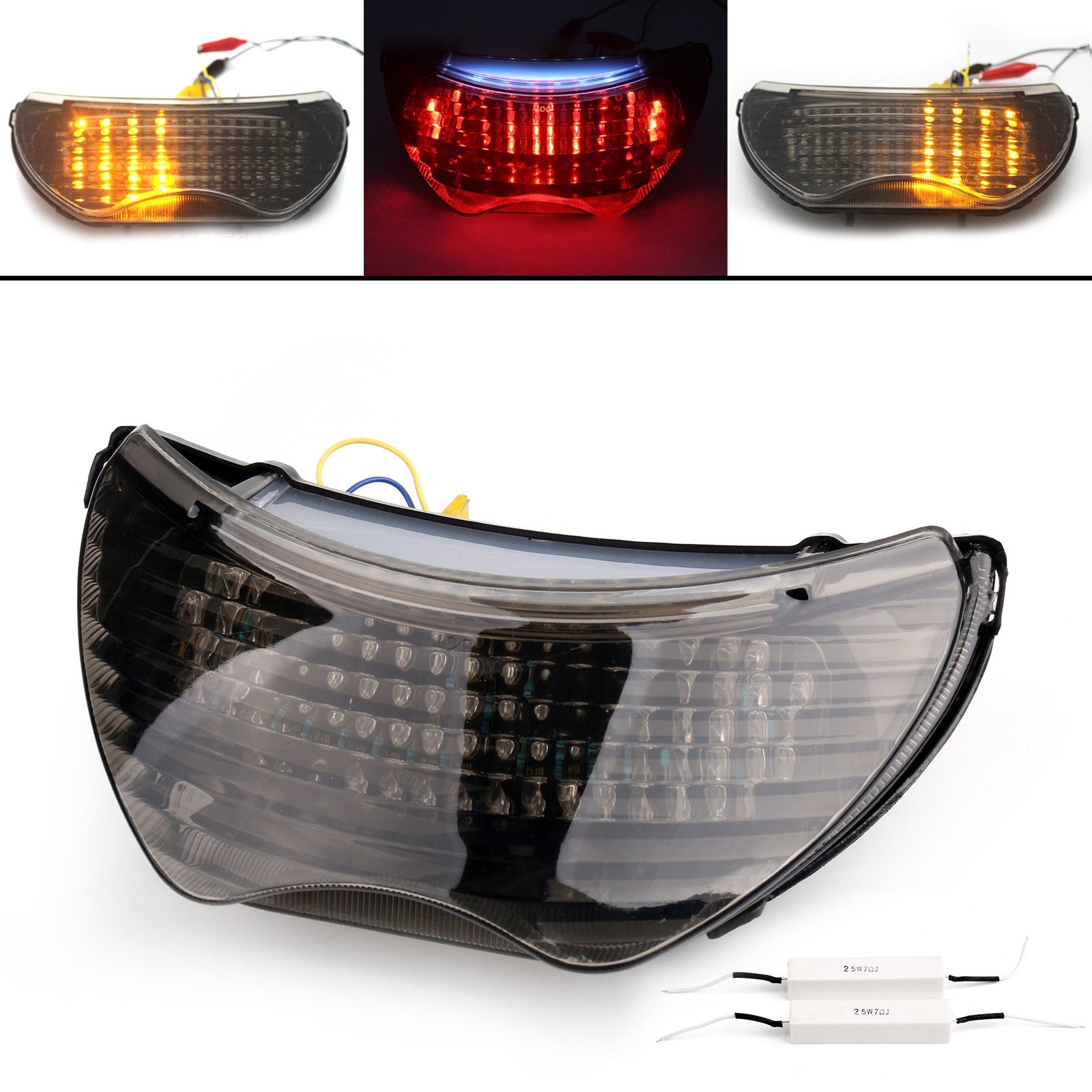 Clignotants arrière LED intégrés pour Honda CBR 600 F4 F4i CBR 900 RR Fumé