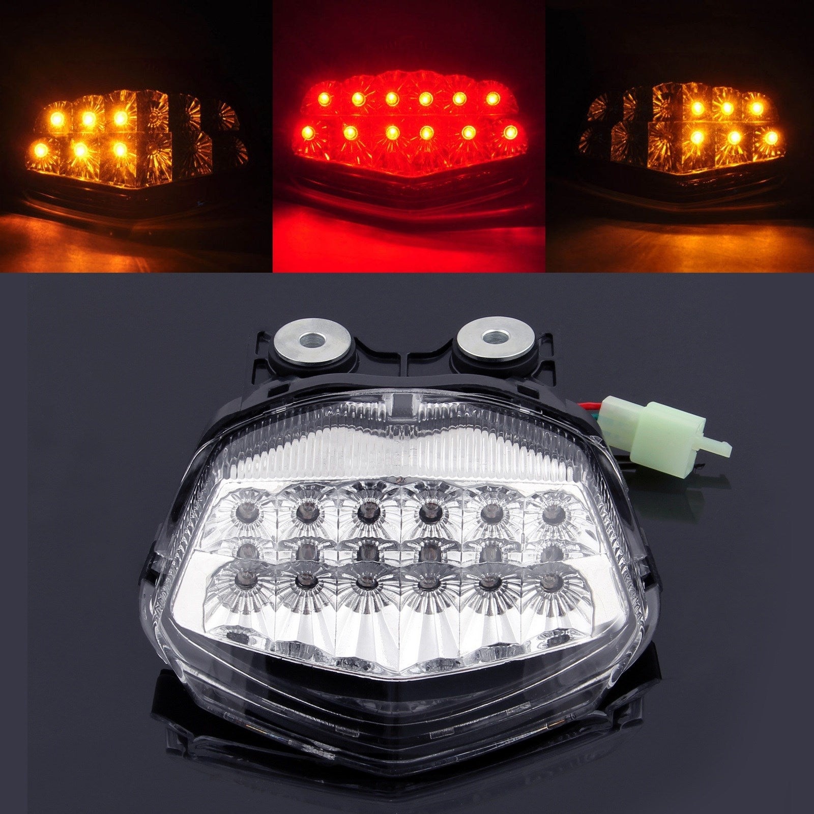 Integrated LED TailLight Turn Signals for Kawasaki Ninja 250R EX250 08-12 Clear