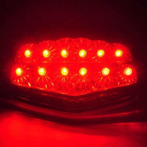 Integrated LED TailLight Turn Signals for Kawasaki Ninja 250R EX250 08-12 Clear