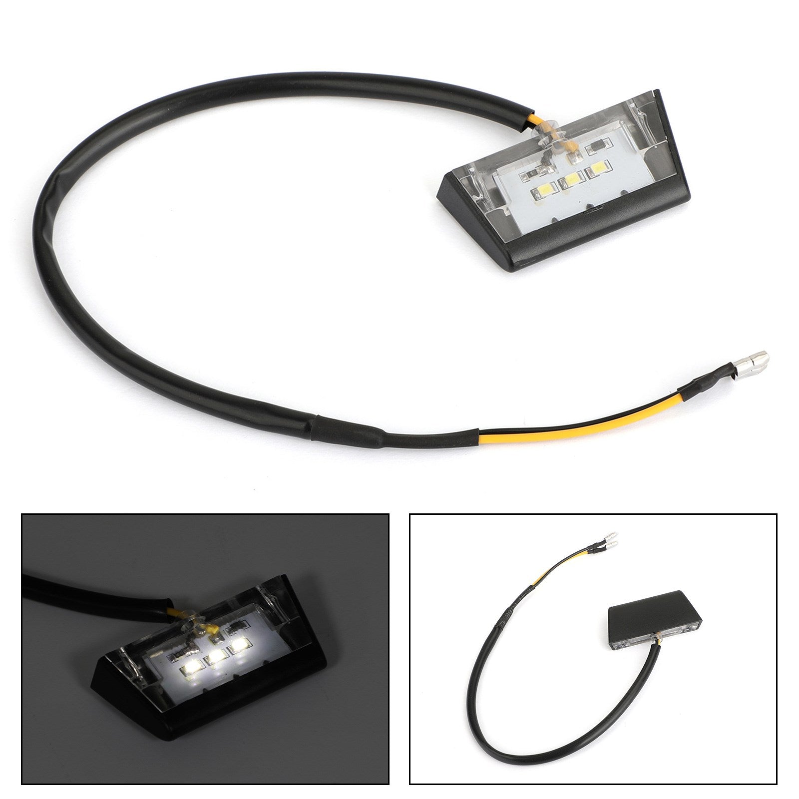 Mini lámpara de luz trasera para motocicleta, 3 luces LED para matrícula, freno y matrícula