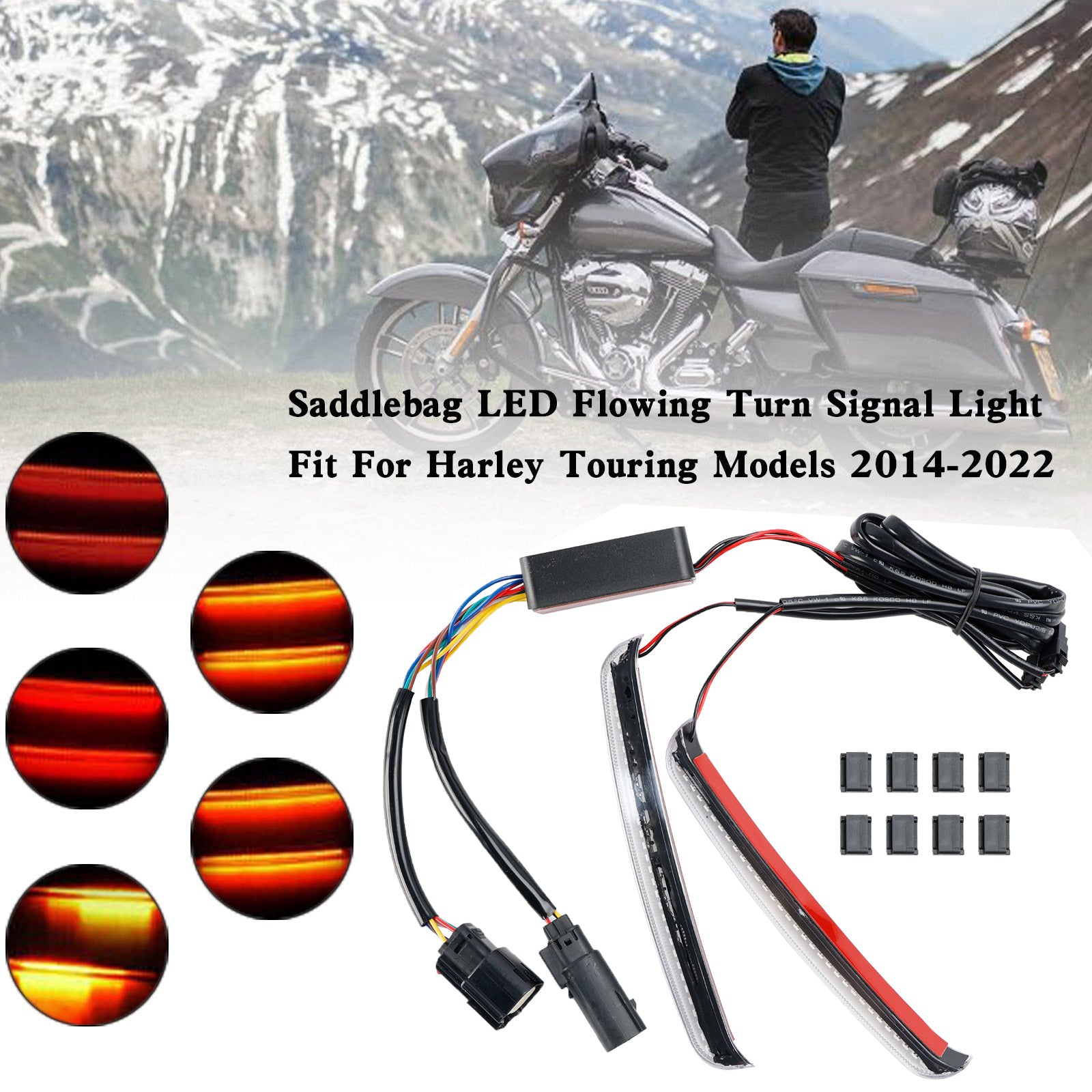 14-22 Road Glide FLHR CVO Satteltasche LED Fließende Blinker