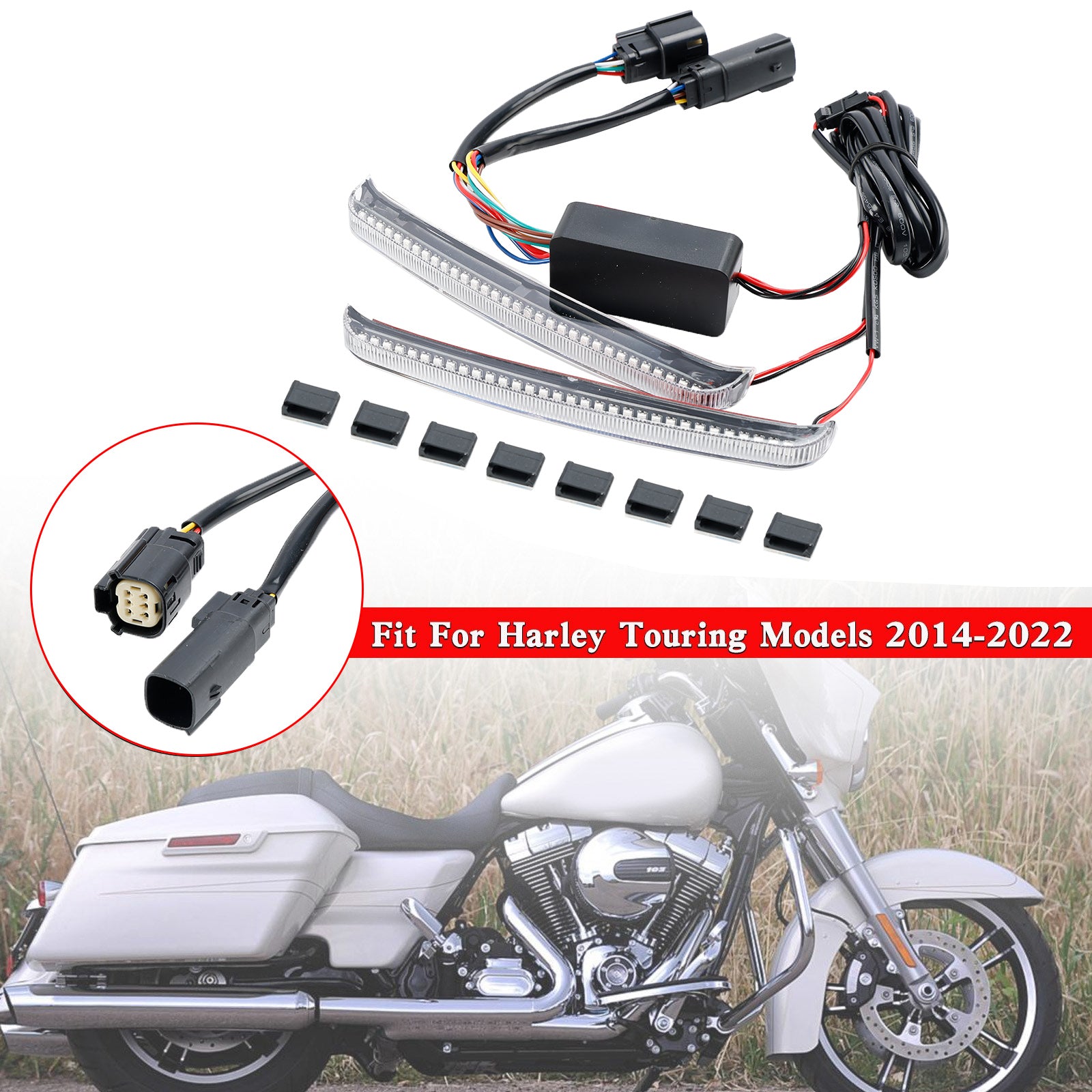 14-22 Road Glide FLHR CVO Indicatore di direzione a LED scorrevole per borse laterali