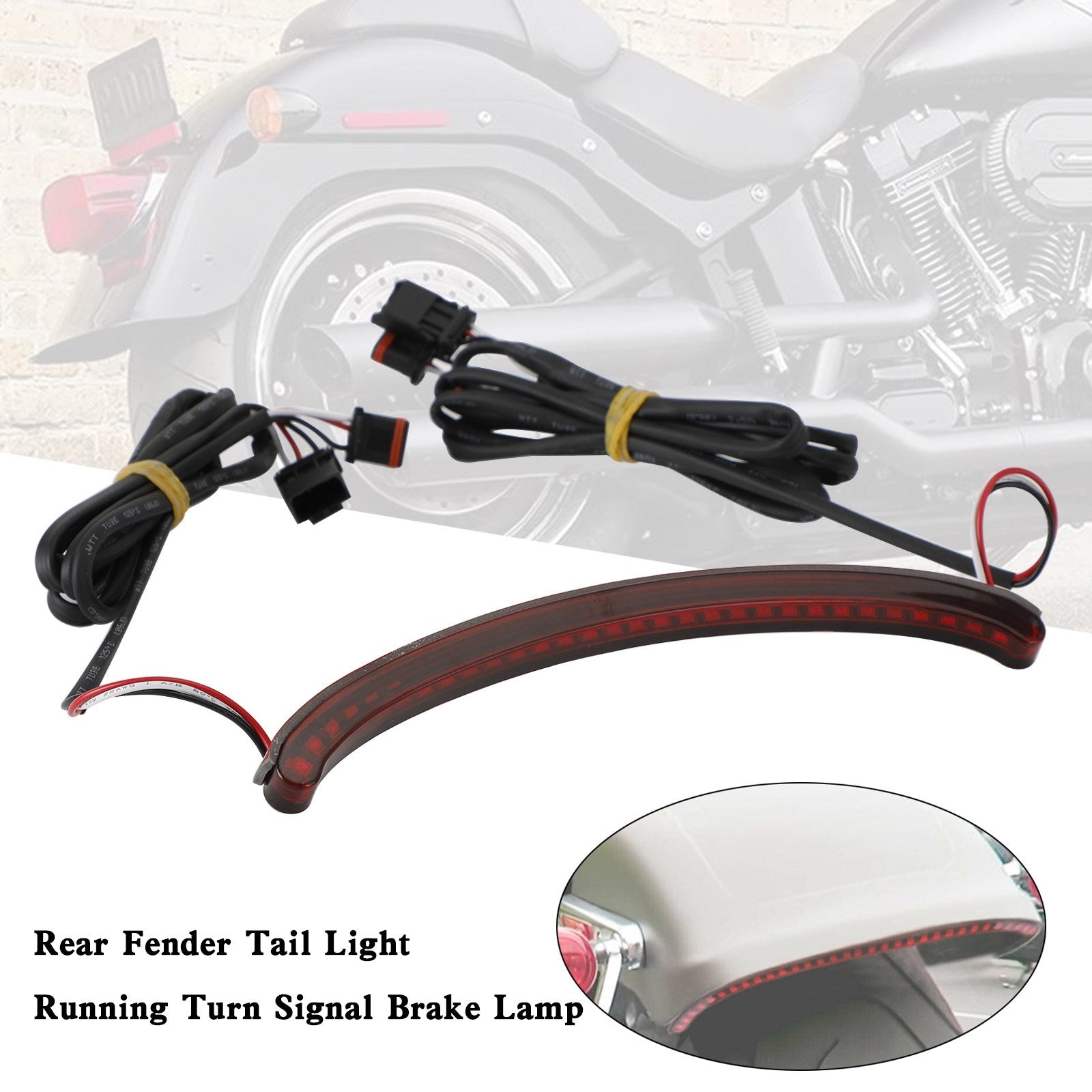 Softail 2018-2022 Bakre fender Bakljus Running Turn Signal Brake Lamp Generic