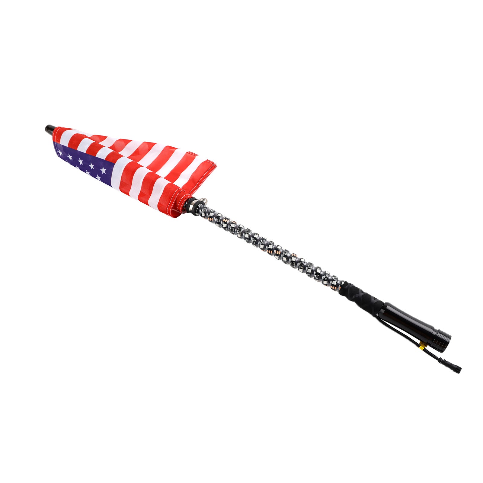 Polaris UTV ATV 3ft RGB LED APP Whip Lights Antenna W/ Flag Remote Control