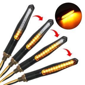 2x indicatori di direzione per motociclette a LED sequenziali M10 lampada ambra