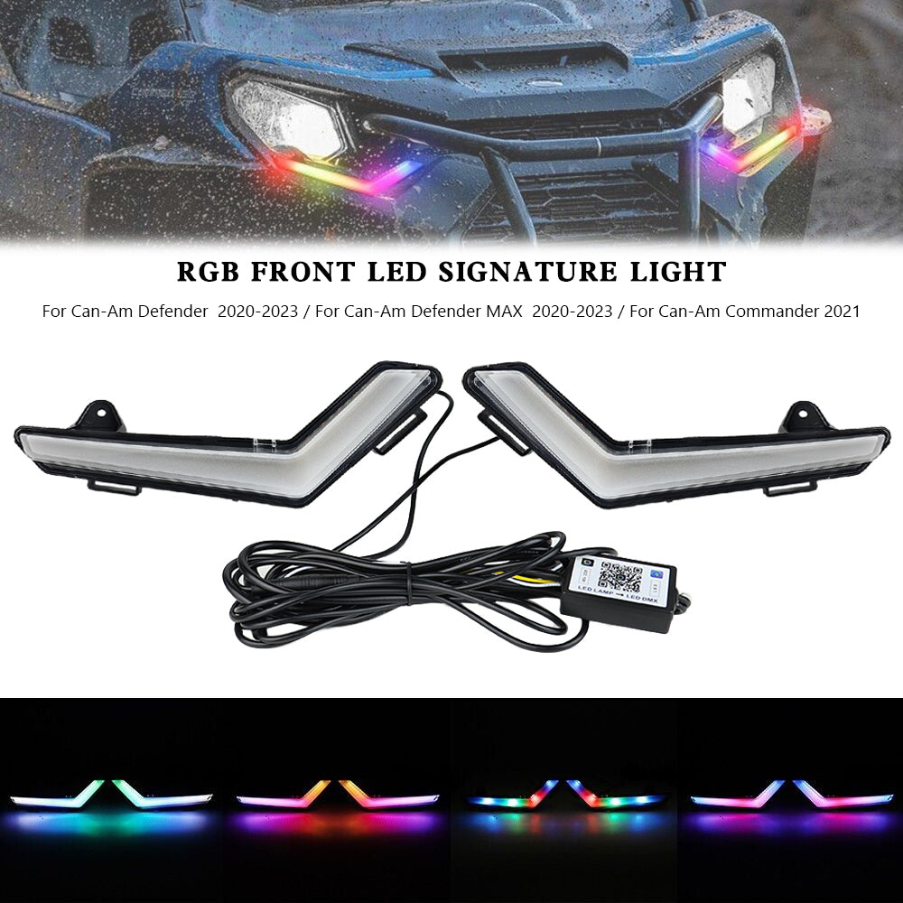 Lumière de signature LED avant RVB pour Can-Am Commander Defender Max 2020-2023