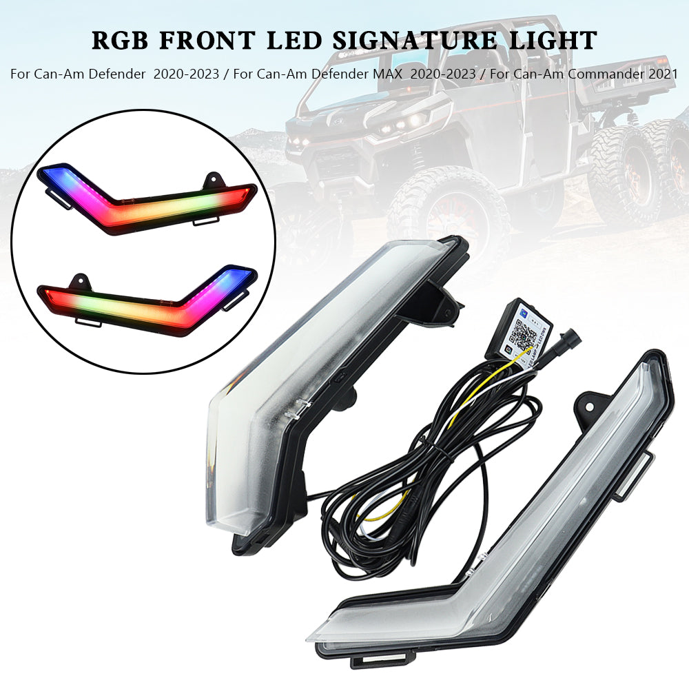 RGB Front LED Signature Light for Can-Am Commander Defender Max 2020-2023