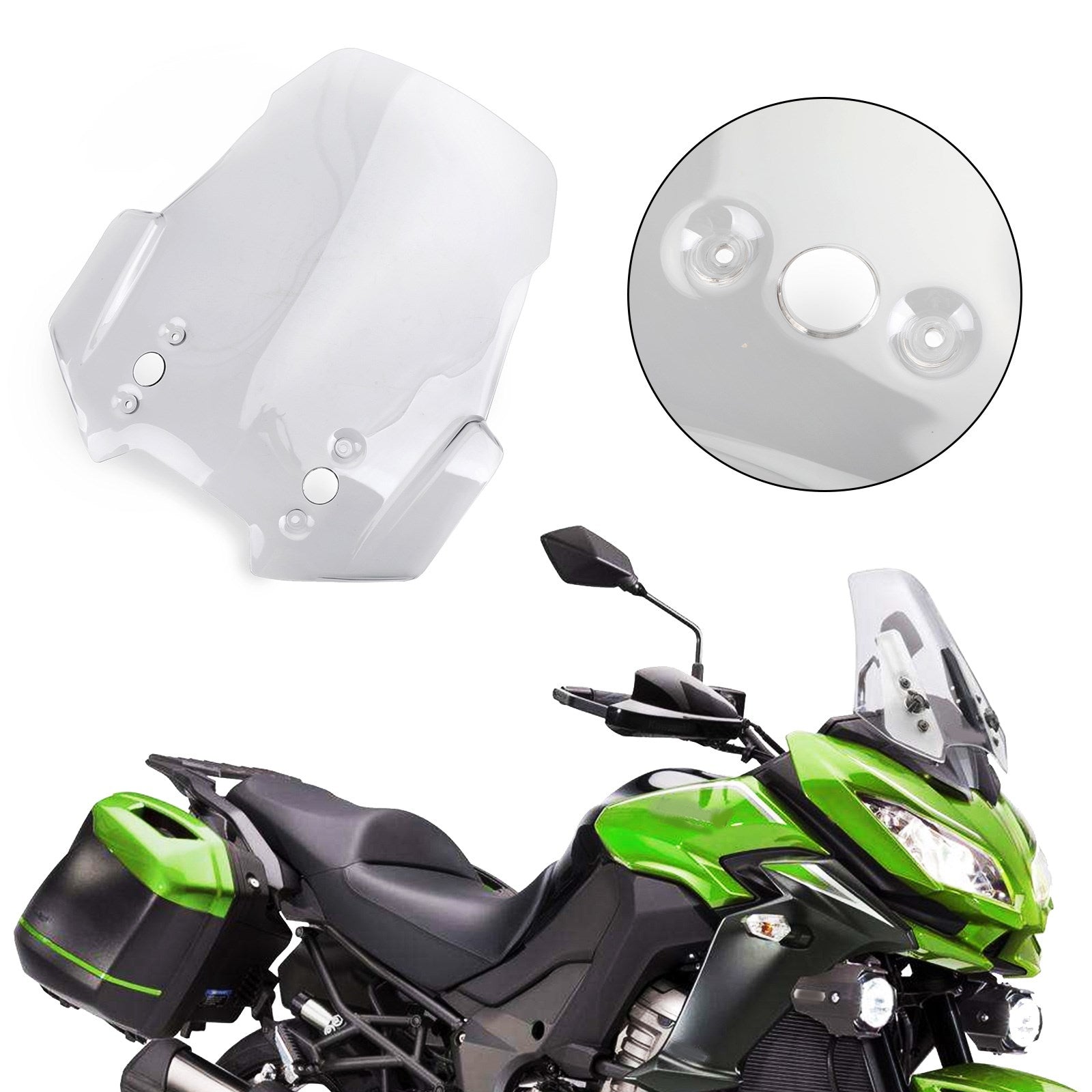 15-18 Kawasaki  Versys 650 1000 KLE650 KLZ1000 ABS Windshield Windscreen Gray