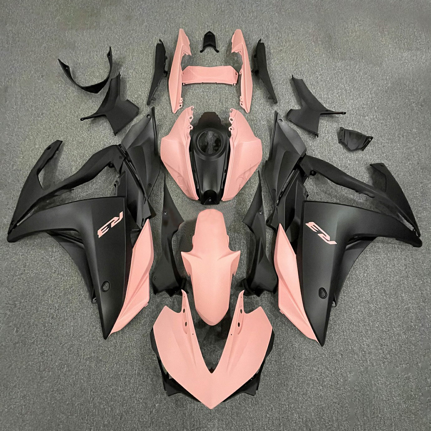 Amotopart YZF-R3 2014-2018 R25 2015-2017 Yamaha Matte Pink&Black Fairing Kit