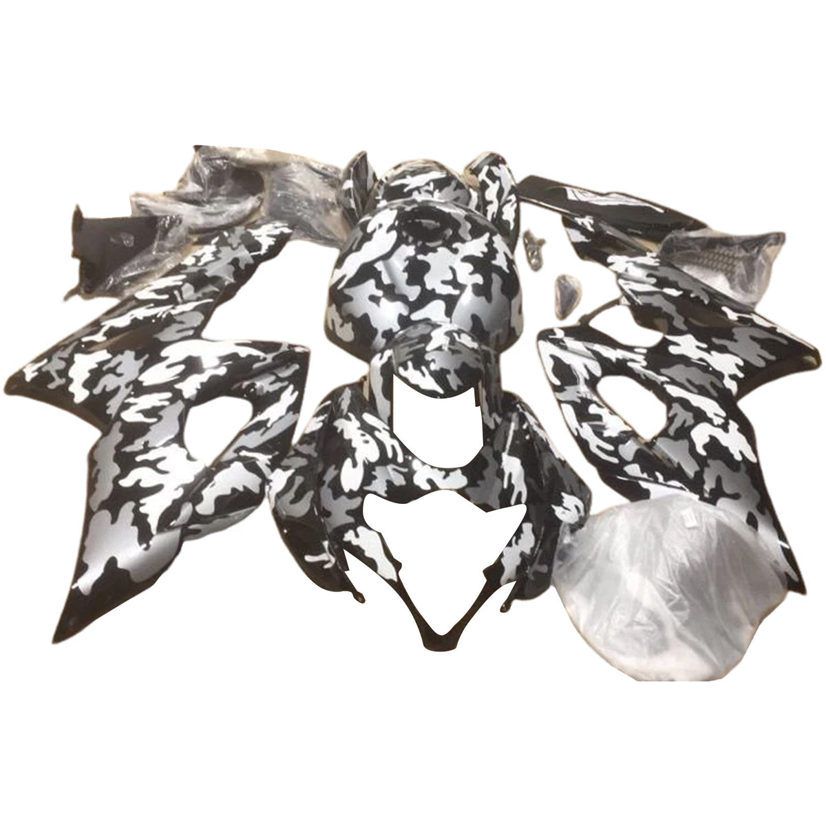 Amotopart 2000-2002 K1 K2 GSXR1000 Suzuki Black&White Camo Fairing Kit