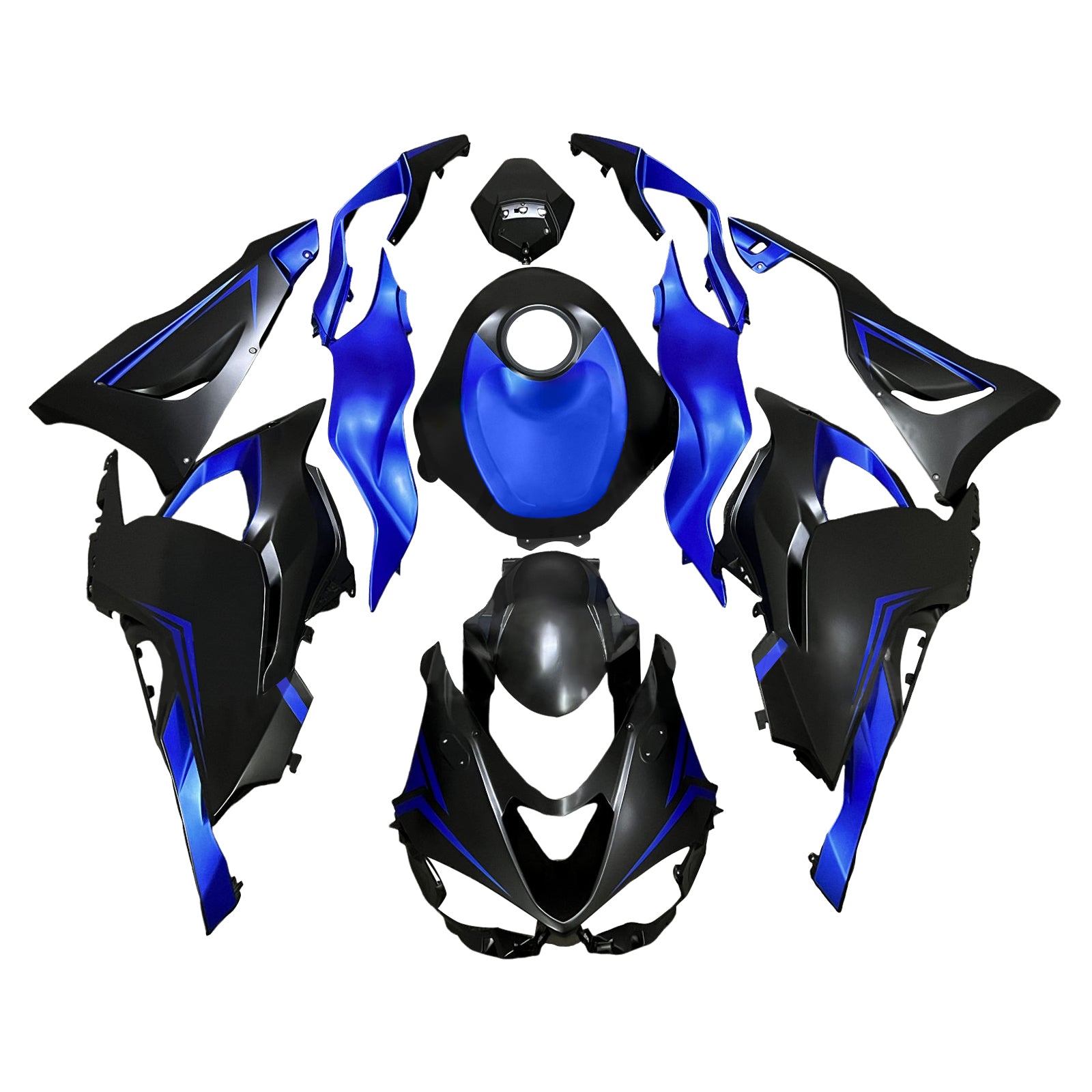 Amotopart 2024-2026 Kawasaki ZX-6R Black Blue Fairing Kit