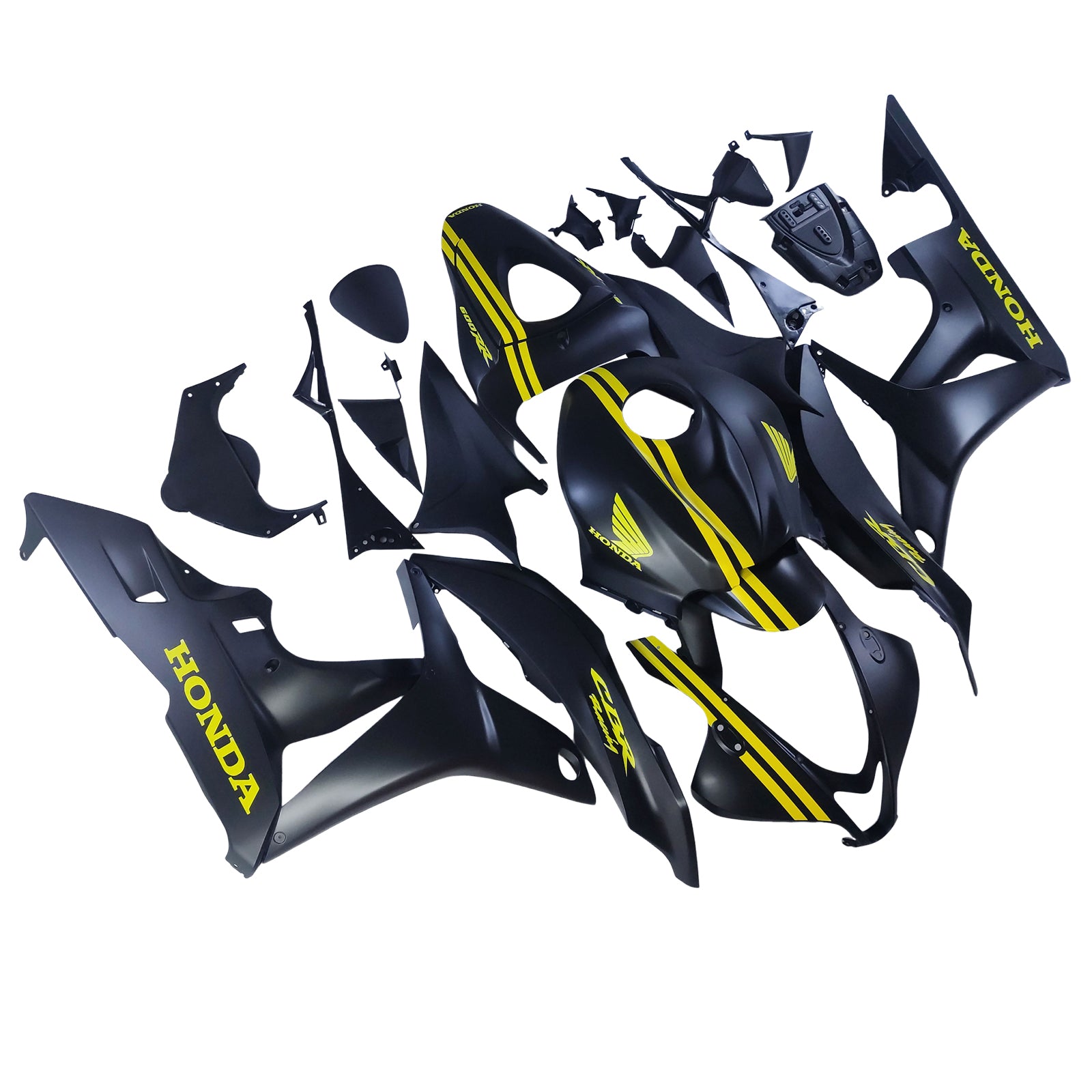 Amotopart 2007-2008 Honda CBR600RR Black Yellow Fairing Kit