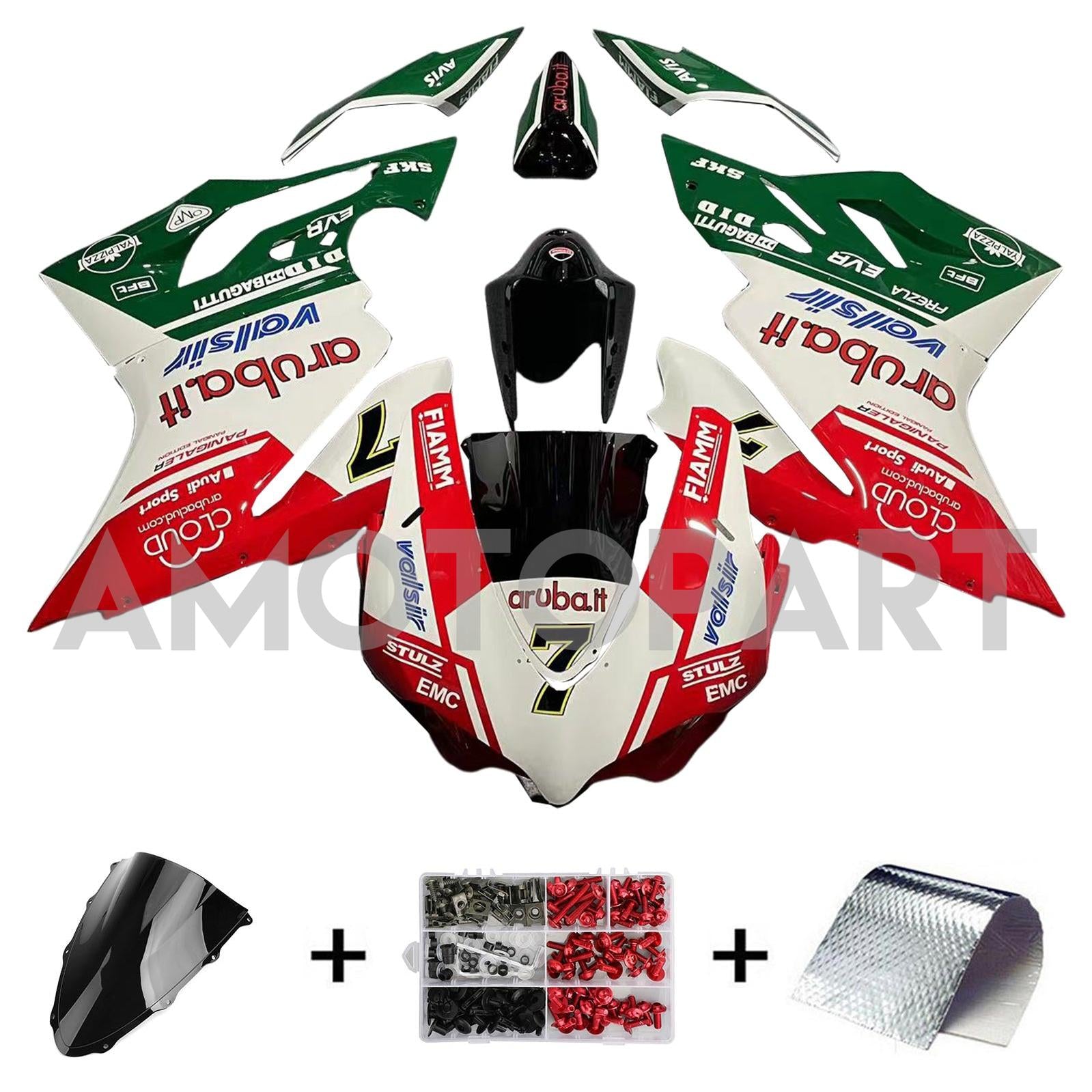 Amotopart 2015-2020 Ducati 959 Green White Red Fairing Kit