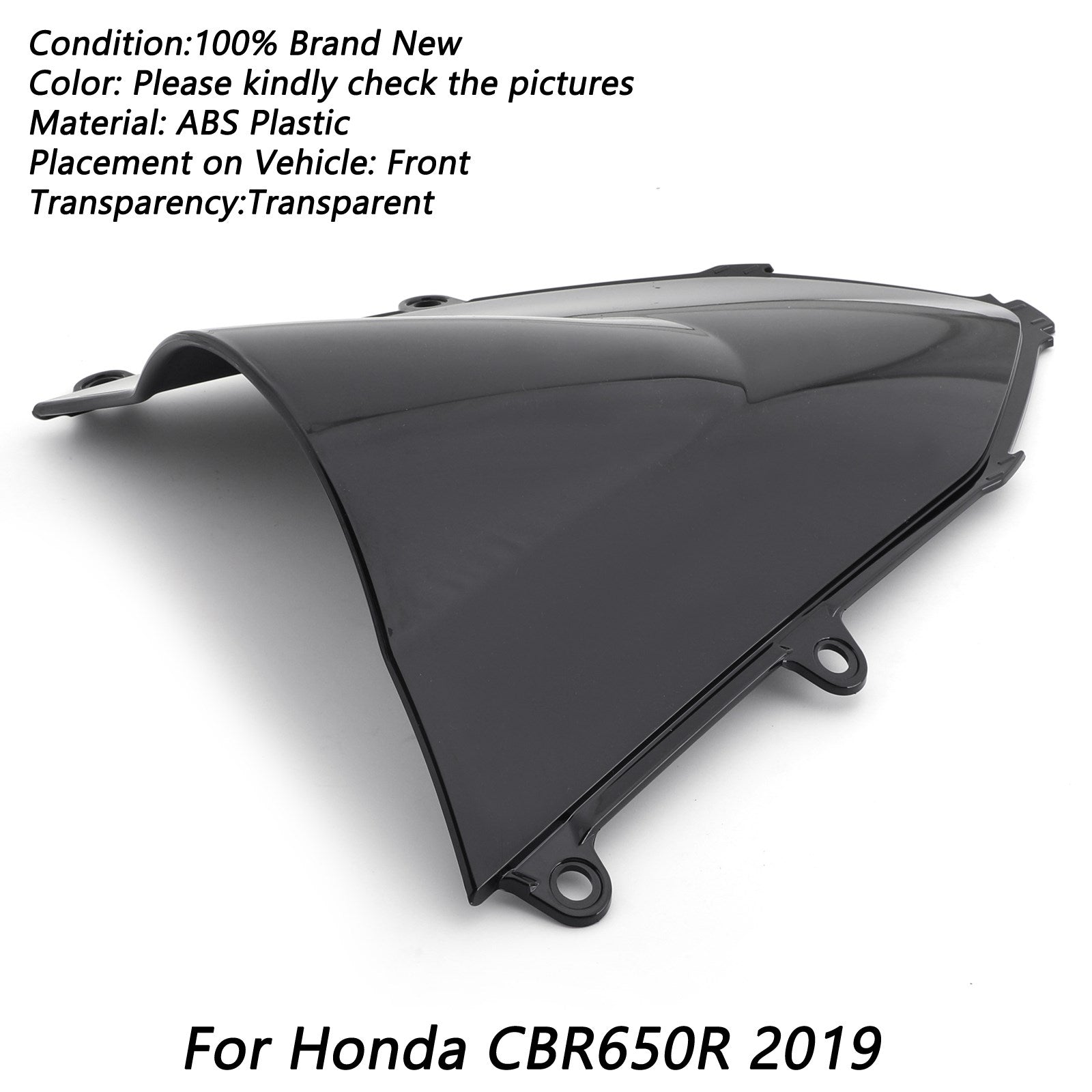 19-22 Honda CBR650R CBR 650 R ABS Motorcycle Windshield Windscreen Black