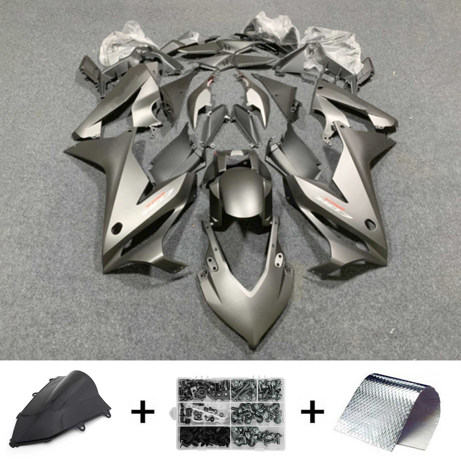 Kit de carénage Amotopart 2019-2020 Honda CBR650R gris clair mat