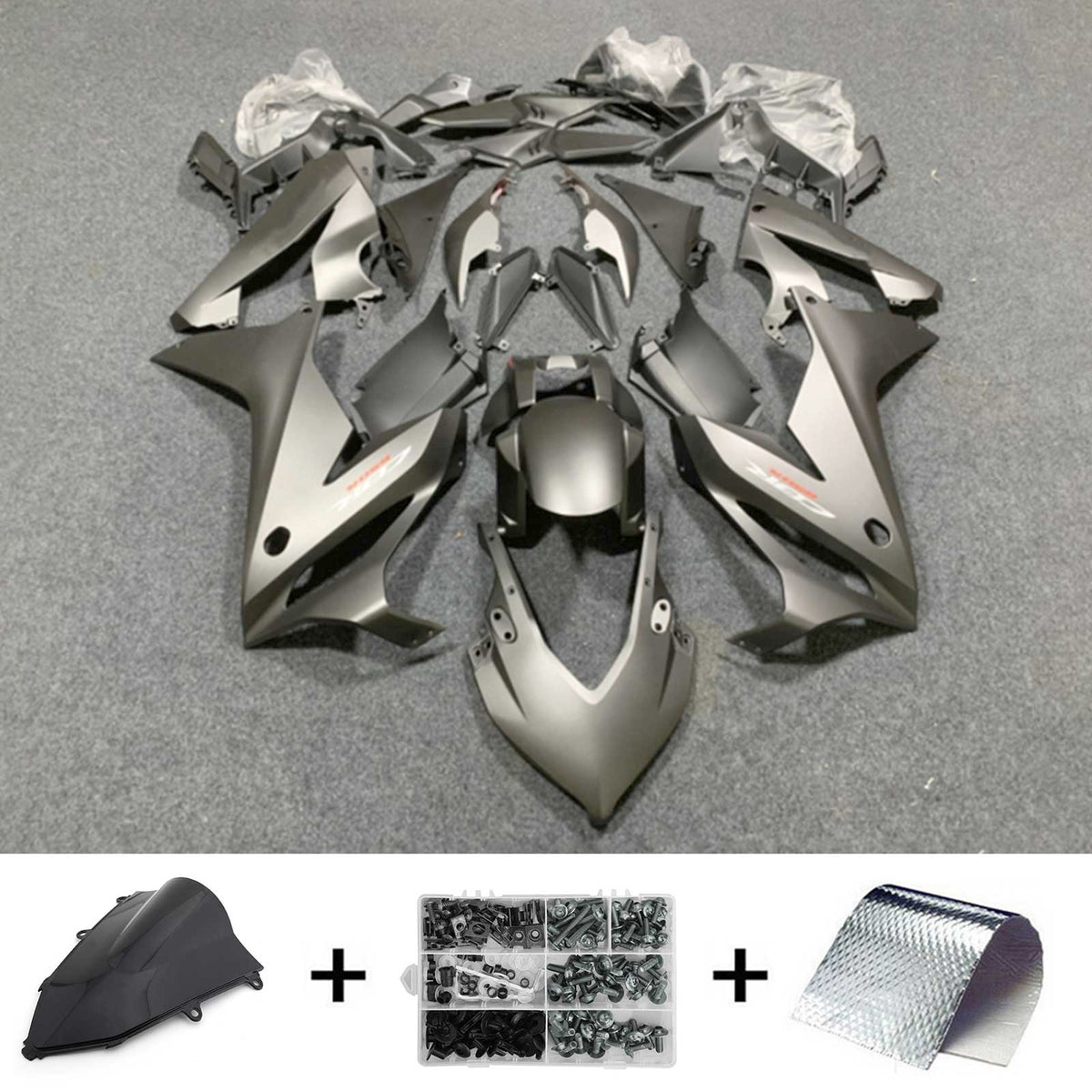 Amotopart 2019–2020 Honda CBR650R Matthellgraues Verkleidungsset